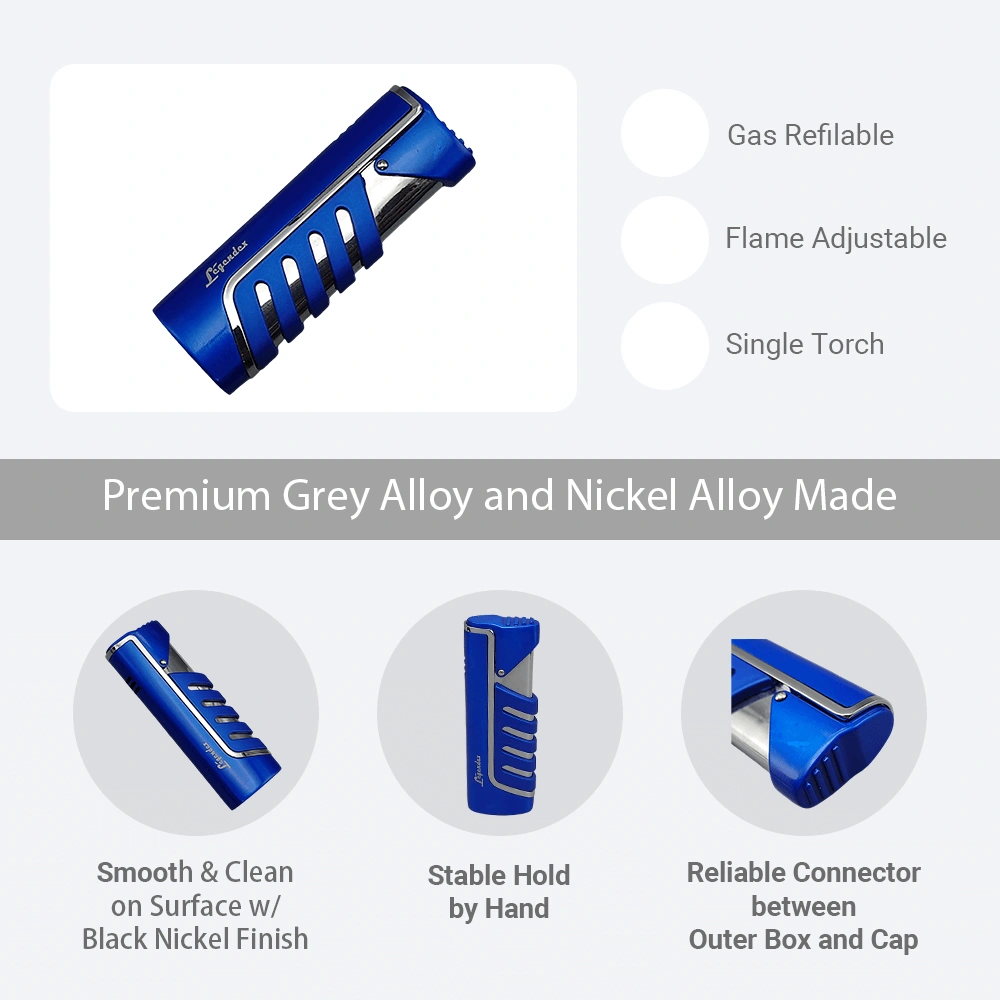 Legendex Explorer Torch Lighter Electrohoresis Blue Refillable Adjustable Flame Cigar Cigarette Kitchen Outdoor view 4