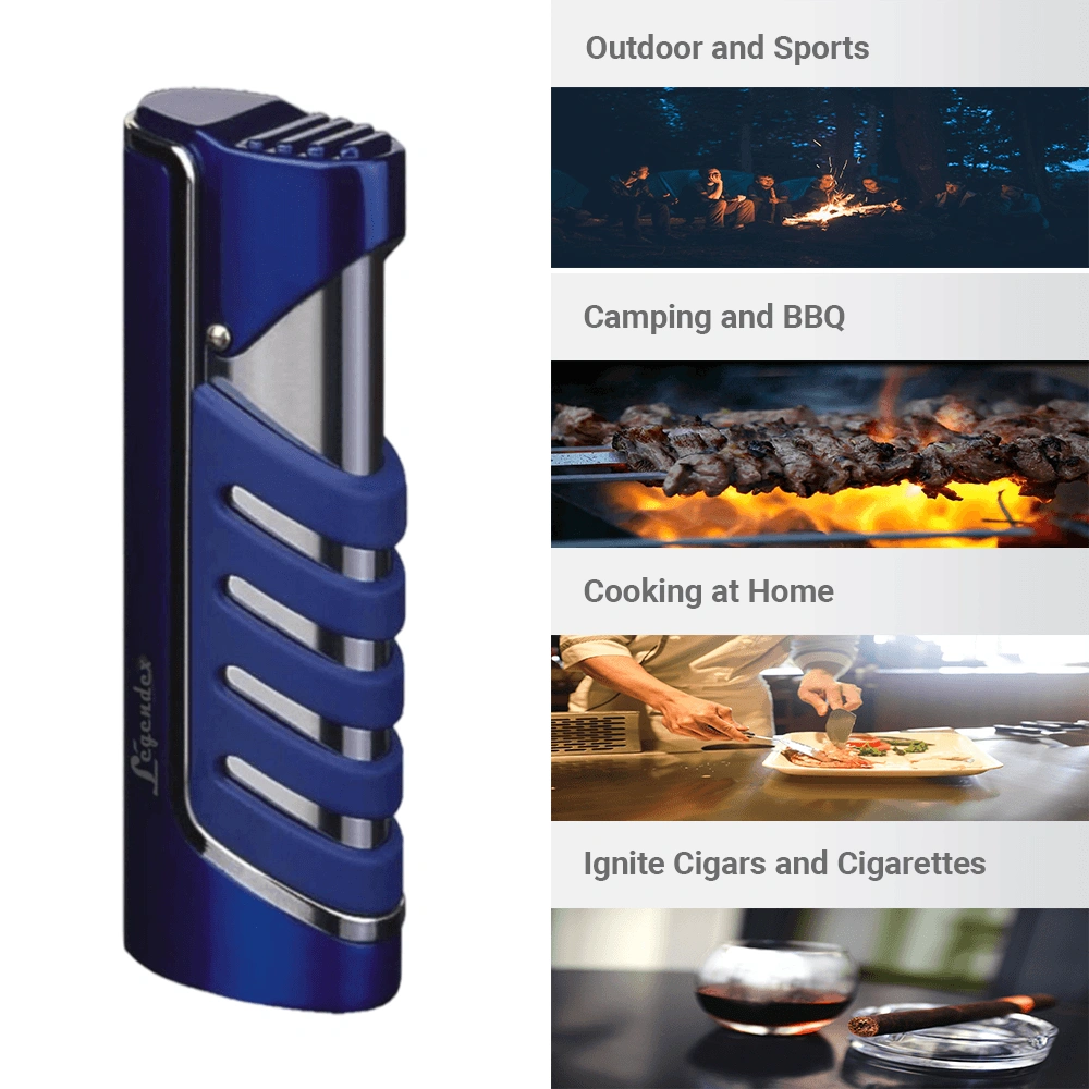 Legendex Explorer Torch Lighter Electrohoresis Blue Refillable Adjustable Flame Cigar Cigarette Kitchen Outdoor view 5