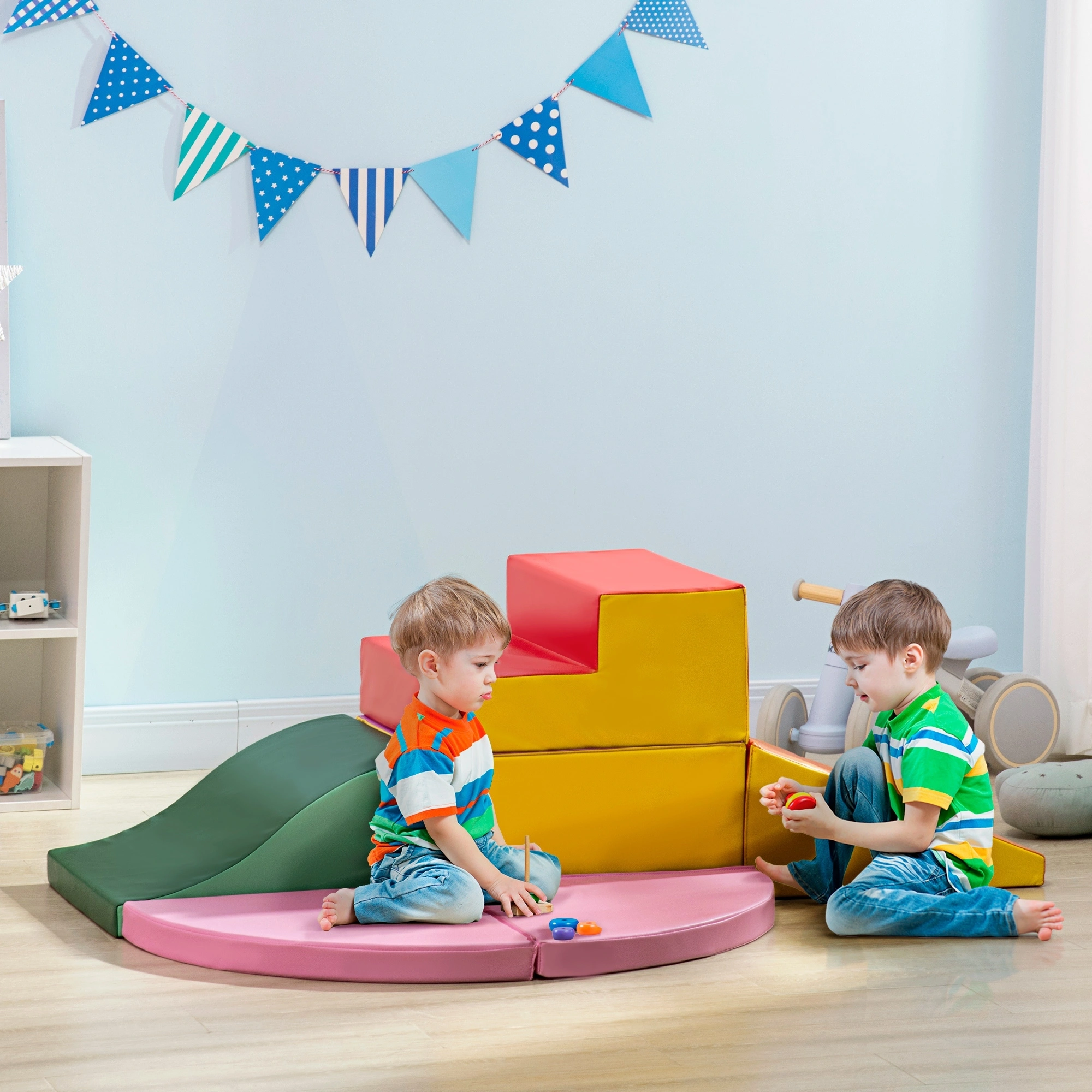 Kids Soft Play Foam Activity Set - Cushioned Play Mat for Babies Toddlers Indoor Outdoor