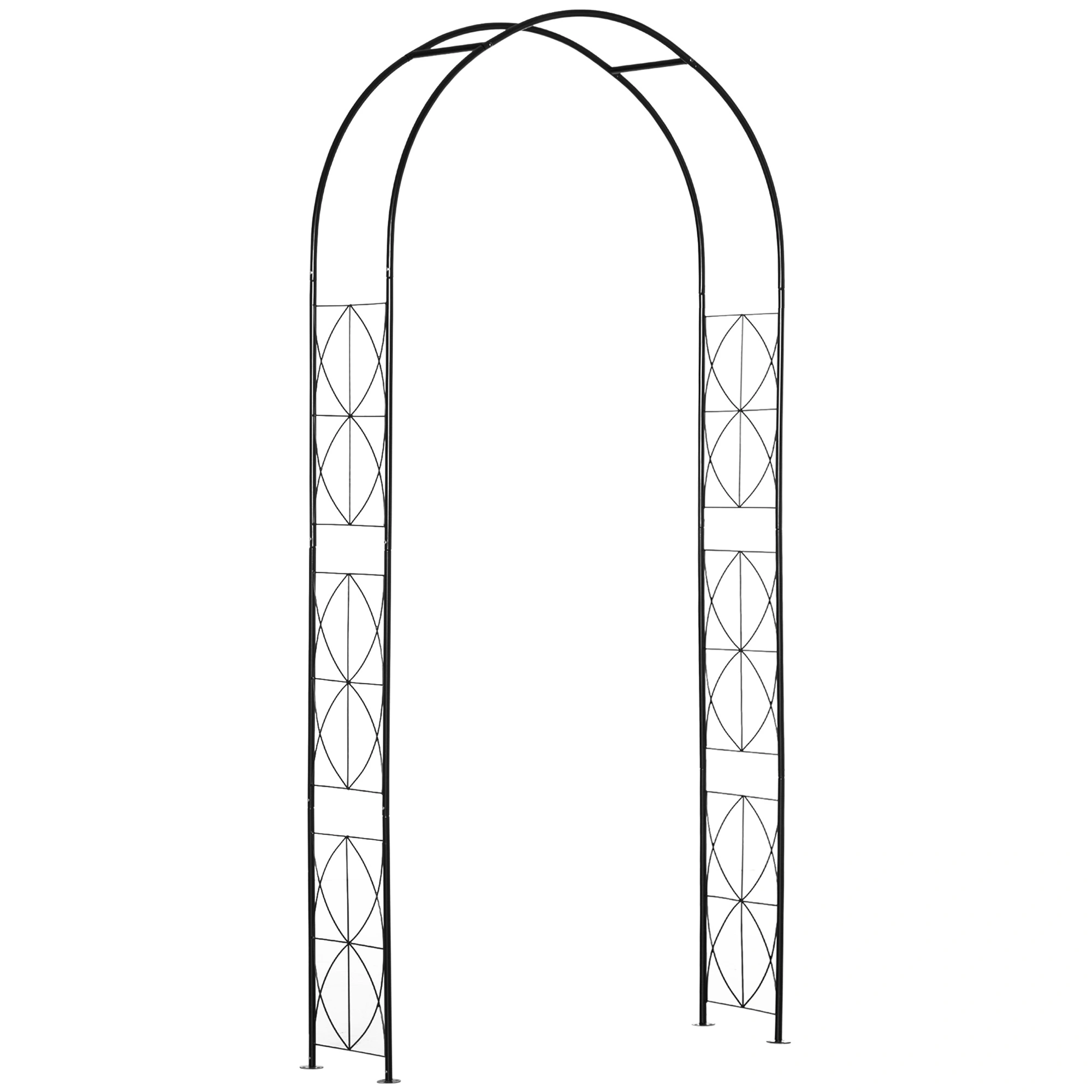 Metal Garden Arch, Heavy Duty Rose Arbor Walkway, Outdoor Trellis Arch for Patio Yard Garden Decoration, Weather Resistant Steel view 2