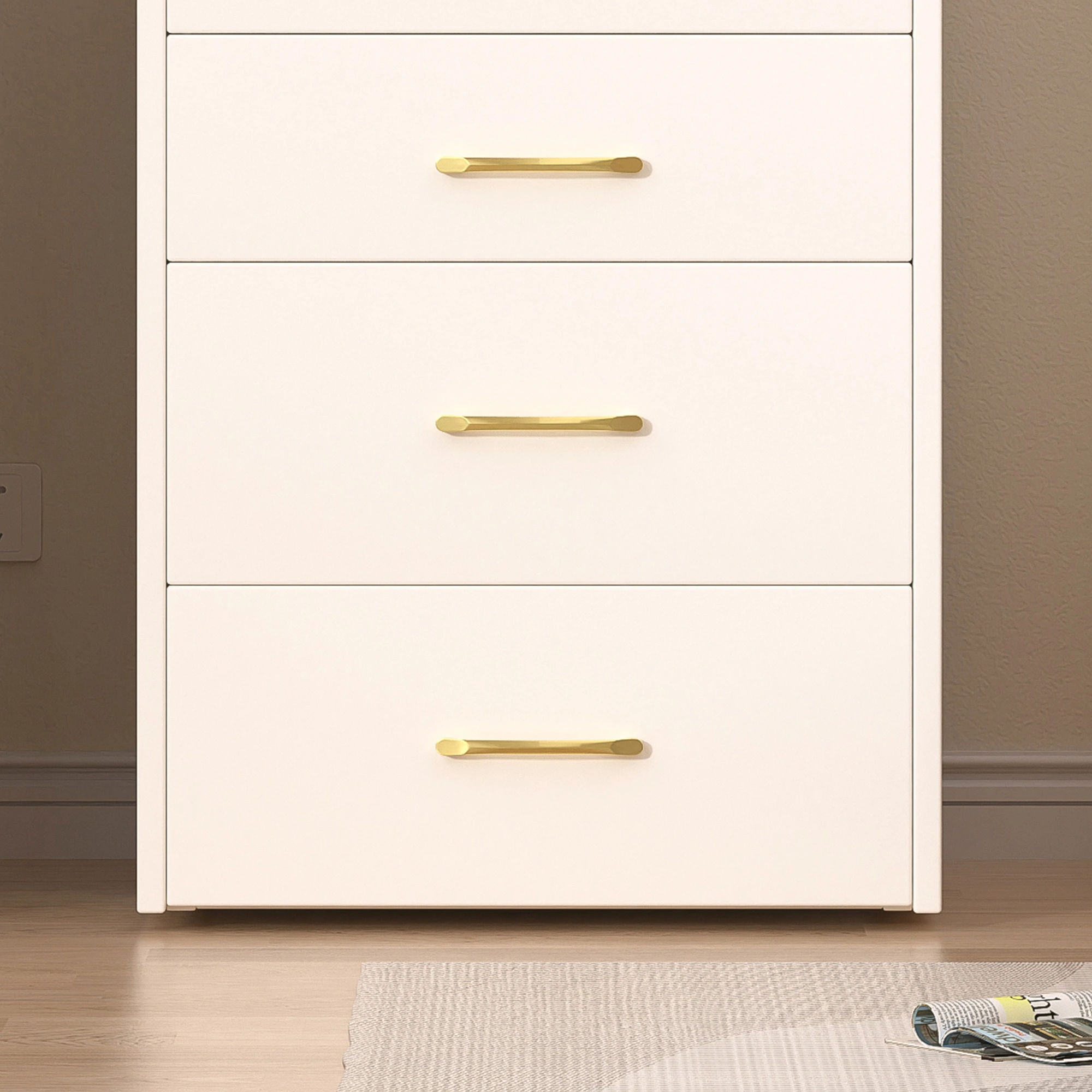 3-in-1 Vanity Desk with Mirror, Glass Top Makeup Vanity Table with 3 Drawers, Small Dressing Table for Bedroom view 10