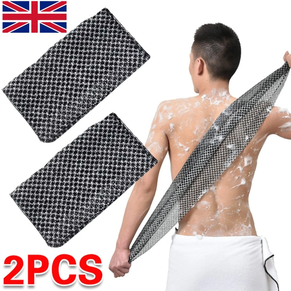 Back Scrubber Body Cleansing Tool, Exfoliating Bath Towel and Shower Scrubber, Dual-Sided Washcloth for Deep Cleaning