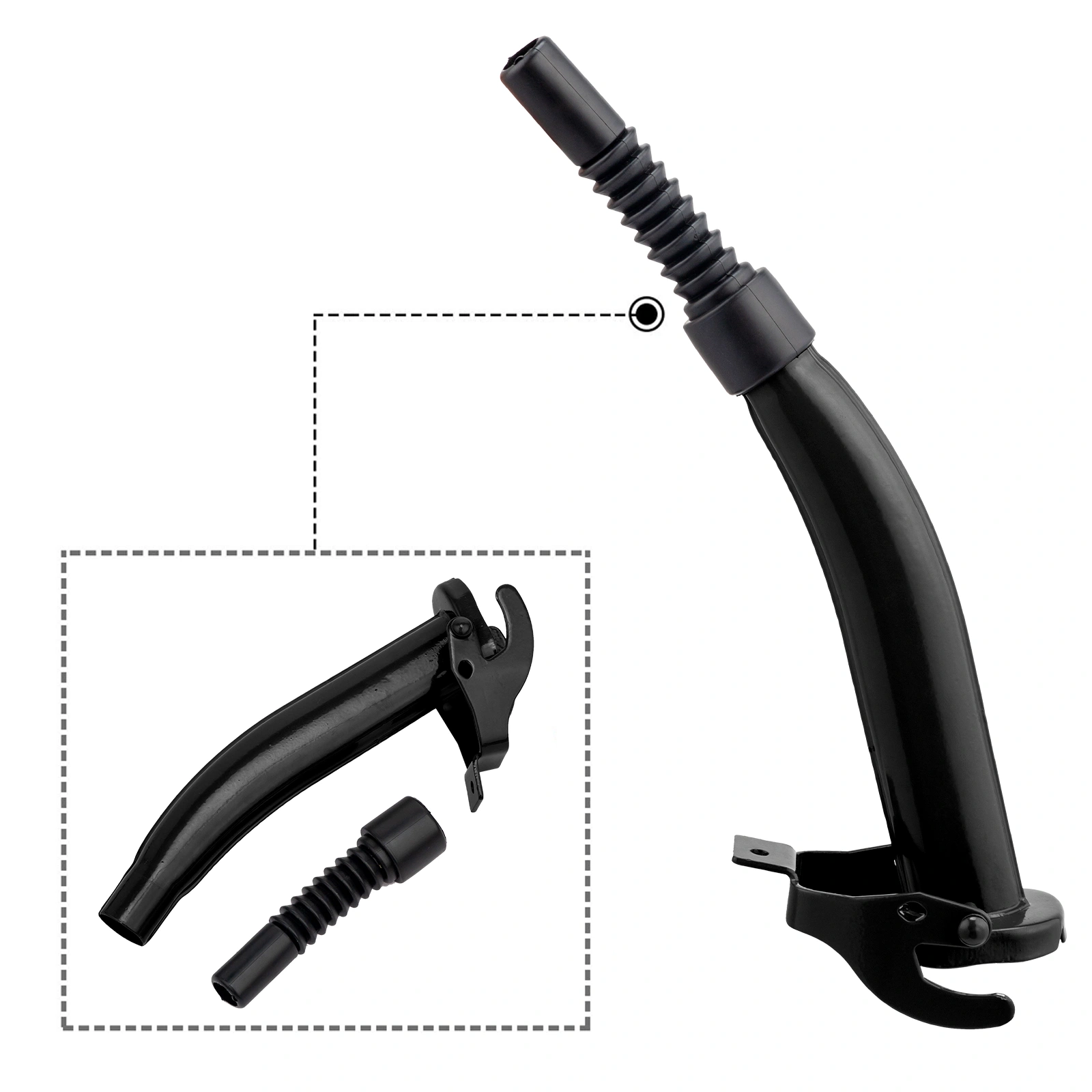 1PC 5L Black Iron Oil Can with 0.6mm Spout, Heavy-Duty Metal Lubricating Oil Dispenser view 4