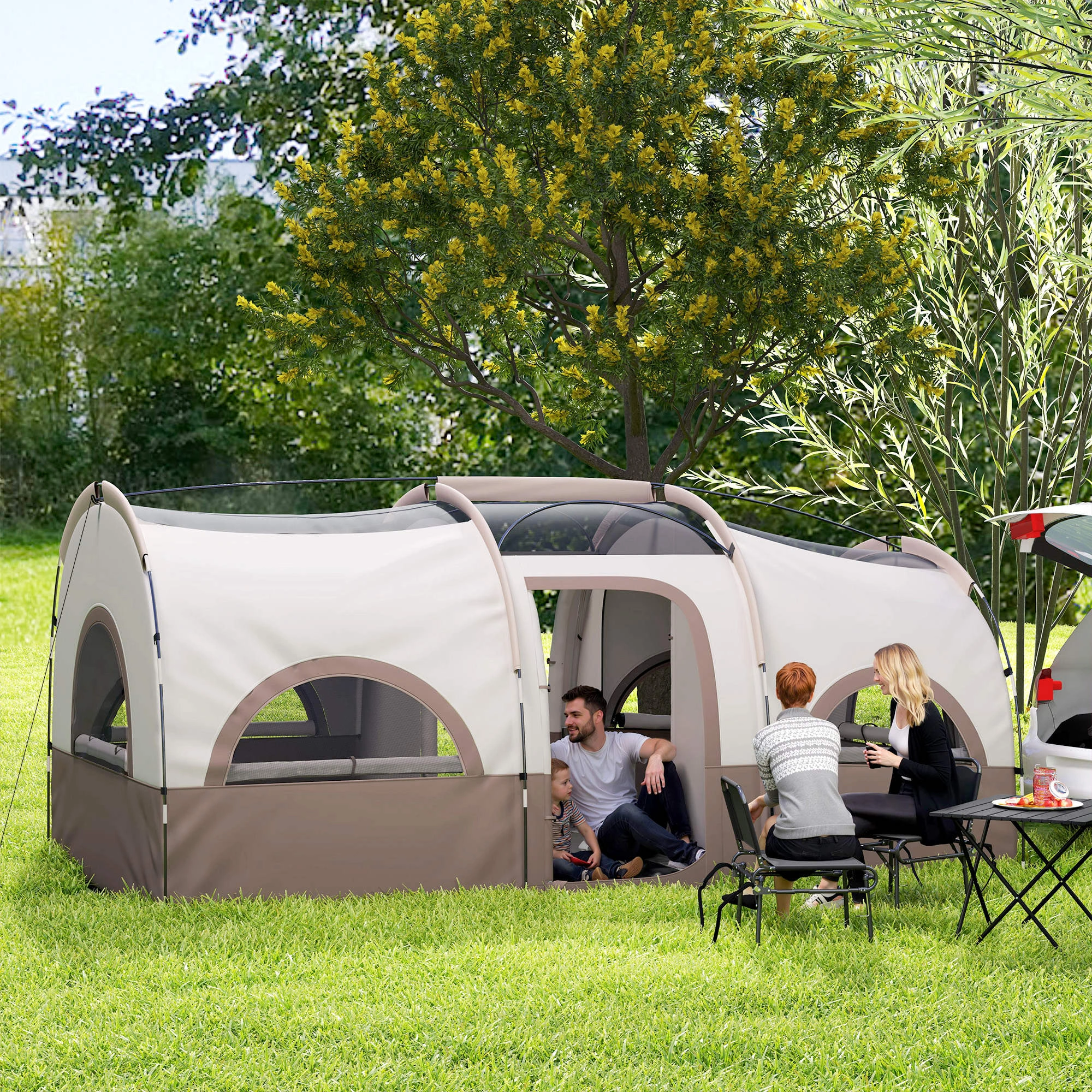Family Camping Tent Waterproof 3-Season Outdoor Tent Easy Setup for Hiking Backpacking Travel