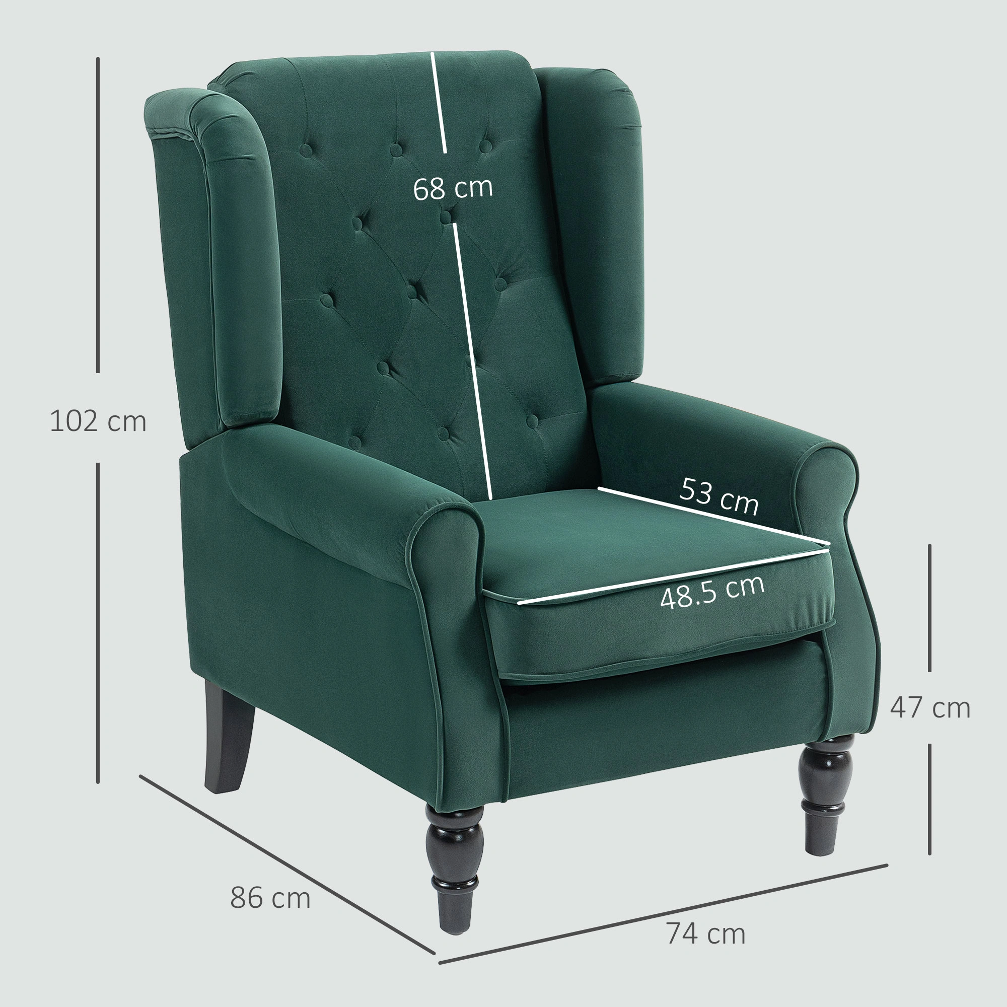 Sofa Chair - Comfortable Accent Chair with Soft Upholstery, Stylish Single Seater for Living Room Bedroom view 2