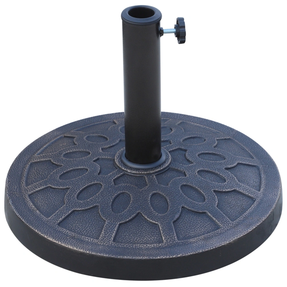 Square Umbrella Base with Wheels, 50 lb Steel Outdoor Patio Umbrella Weight Stand, Black