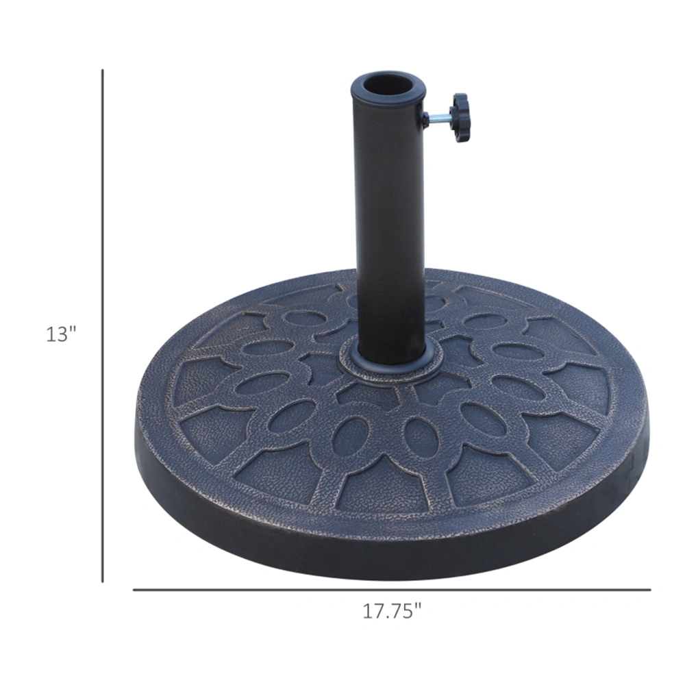 Square Umbrella Base with Wheels, 50 lb Steel Outdoor Patio Umbrella Weight Stand, Black view 2