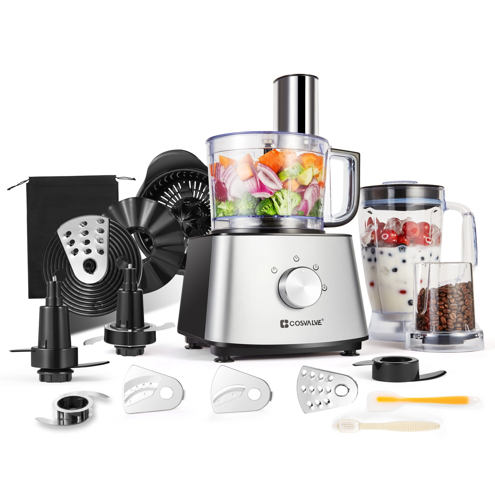 9-in-1 Multifunctional Food Processor with Blender, Food Mixer & Chopper, Kitchen Appliance for Home Cooking view 2
