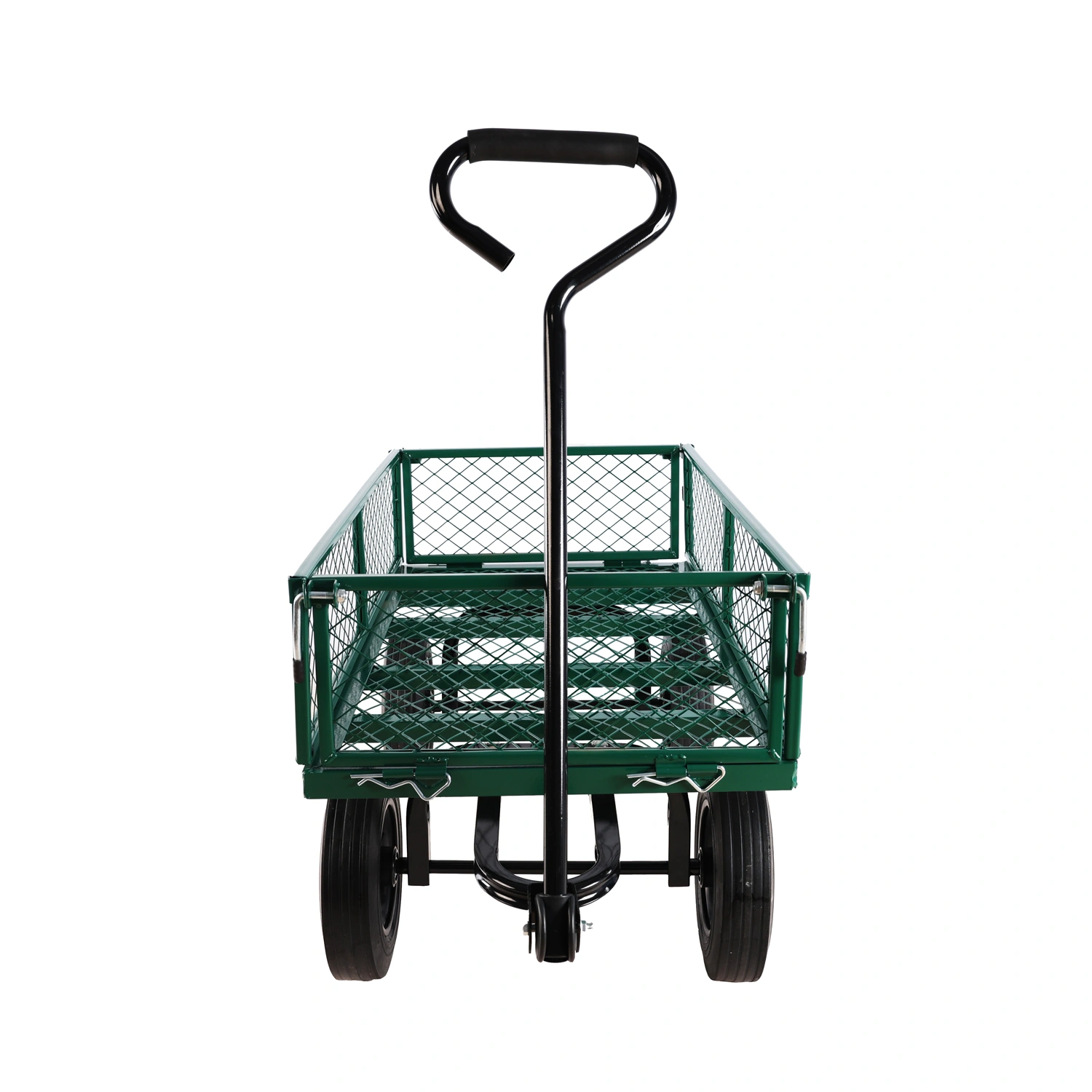 (Green solid wheels wagon cart) Solid wheels Tools cart Wagon Cart Garden cart trucks make it easier to transport firewood view 5