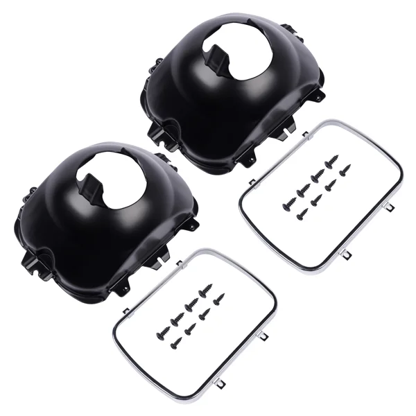 2Pcs Left and Right Headlight Lamp Bucket Kit Fit for Buick Century Regal Cadillac Escalade Chevrolet Blazer 1977-2017 Black view 2