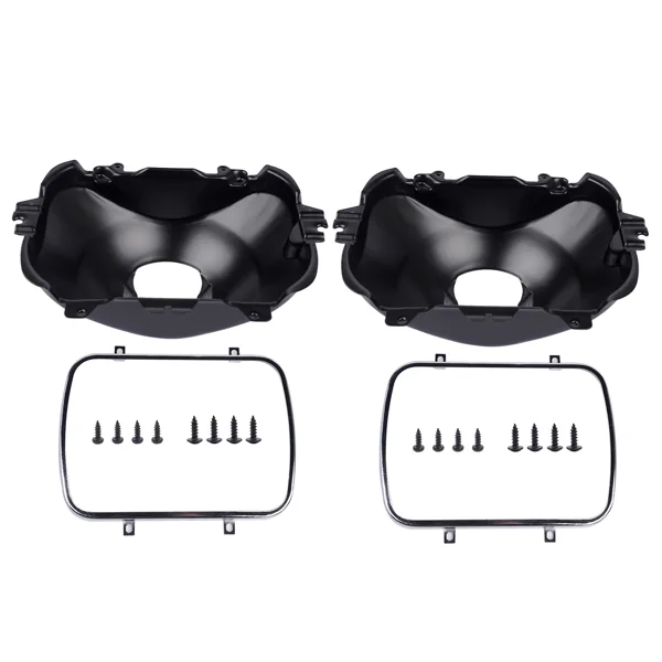 2Pcs Left and Right Headlight Lamp Bucket Kit Fit for Buick Century Regal Cadillac Escalade Chevrolet Blazer 1977-2017 Black view 3