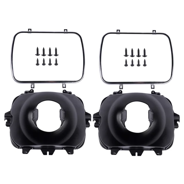 2Pcs Left and Right Headlight Lamp Bucket Kit Fit for Buick Century Regal Cadillac Escalade Chevrolet Blazer 1977-2017 Black view 5