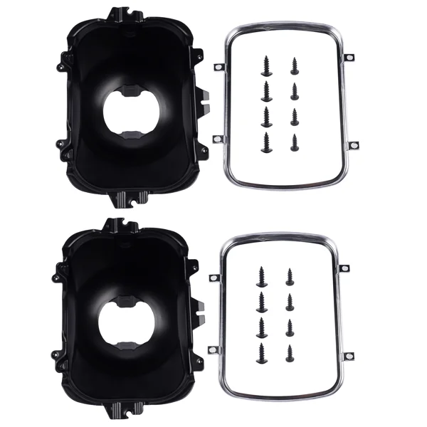 2Pcs Left and Right Headlight Lamp Bucket Kit Fit for Buick Century Regal Cadillac Escalade Chevrolet Blazer 1977-2017 Black view 6