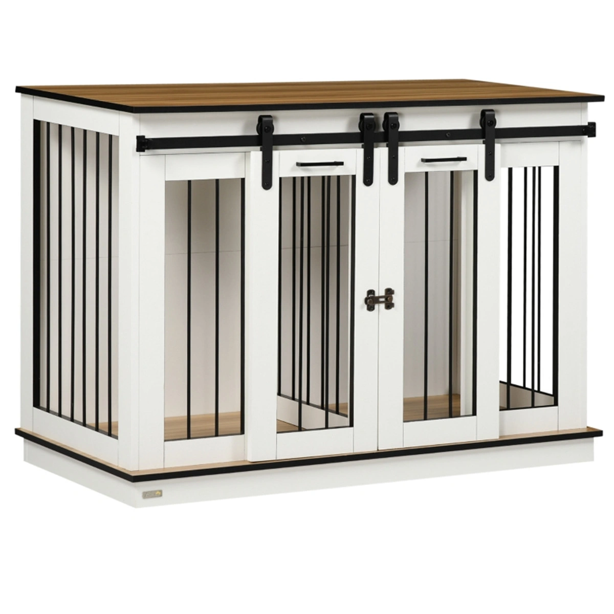 36" Medium Wire Dog Crate, Collapsible Pet Crate with Tray, Dual Door Access, Bronze Finish