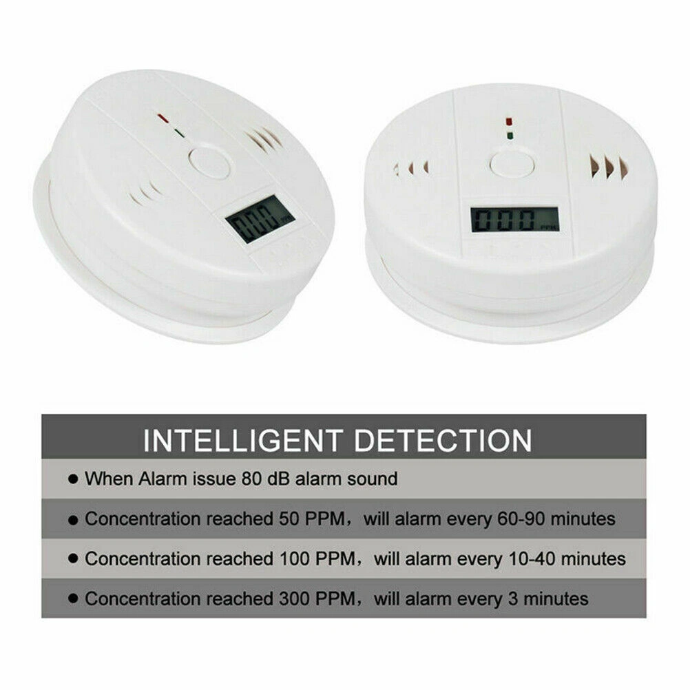 (2 Pack)LCD Display CO Carbon Monoxide Gas Detector Device Home Safety Alarm Detector (US Logistics only For USPS.TK/TMEU only For self-pickup) Platform policies vary; relevant qualifications are attached via link, please do not list products without view 5
