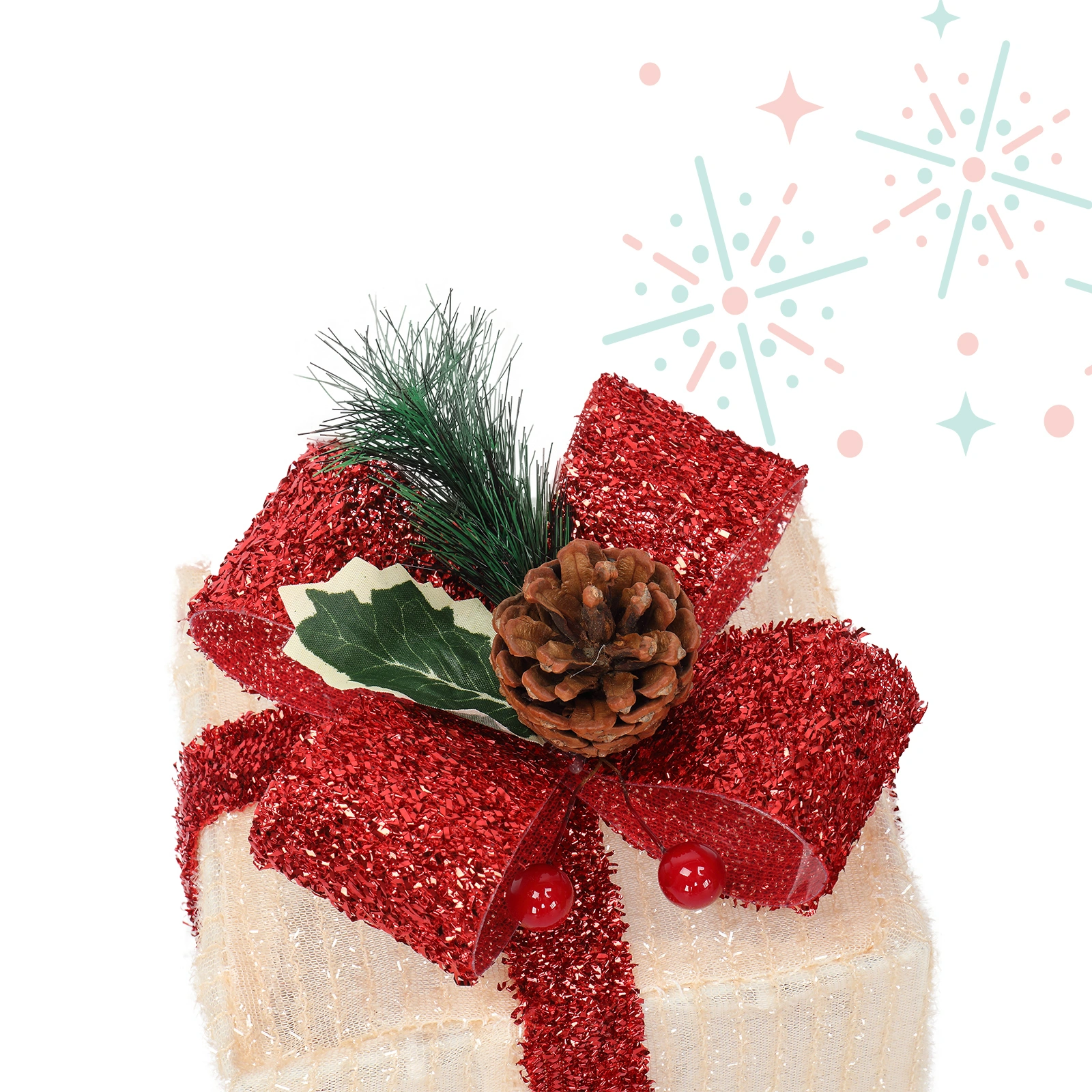 LED Light Box 60cm Warm White - ABS Plastic Frame with Onion Cloth 3-Piece Set Christmas Gift Box view 2