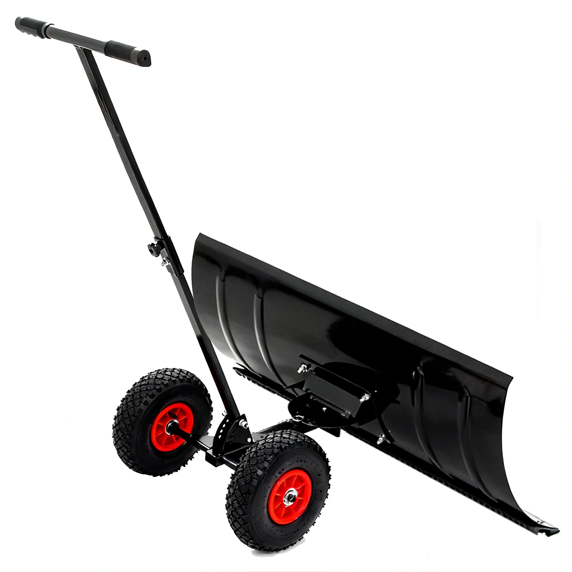 30" Metal Snow Pusher with Wheels, 15" High Snow Blade, Adjustable Angle Height Handle, Ergonomic Design for Driveway Sidewalk Clearing view 11