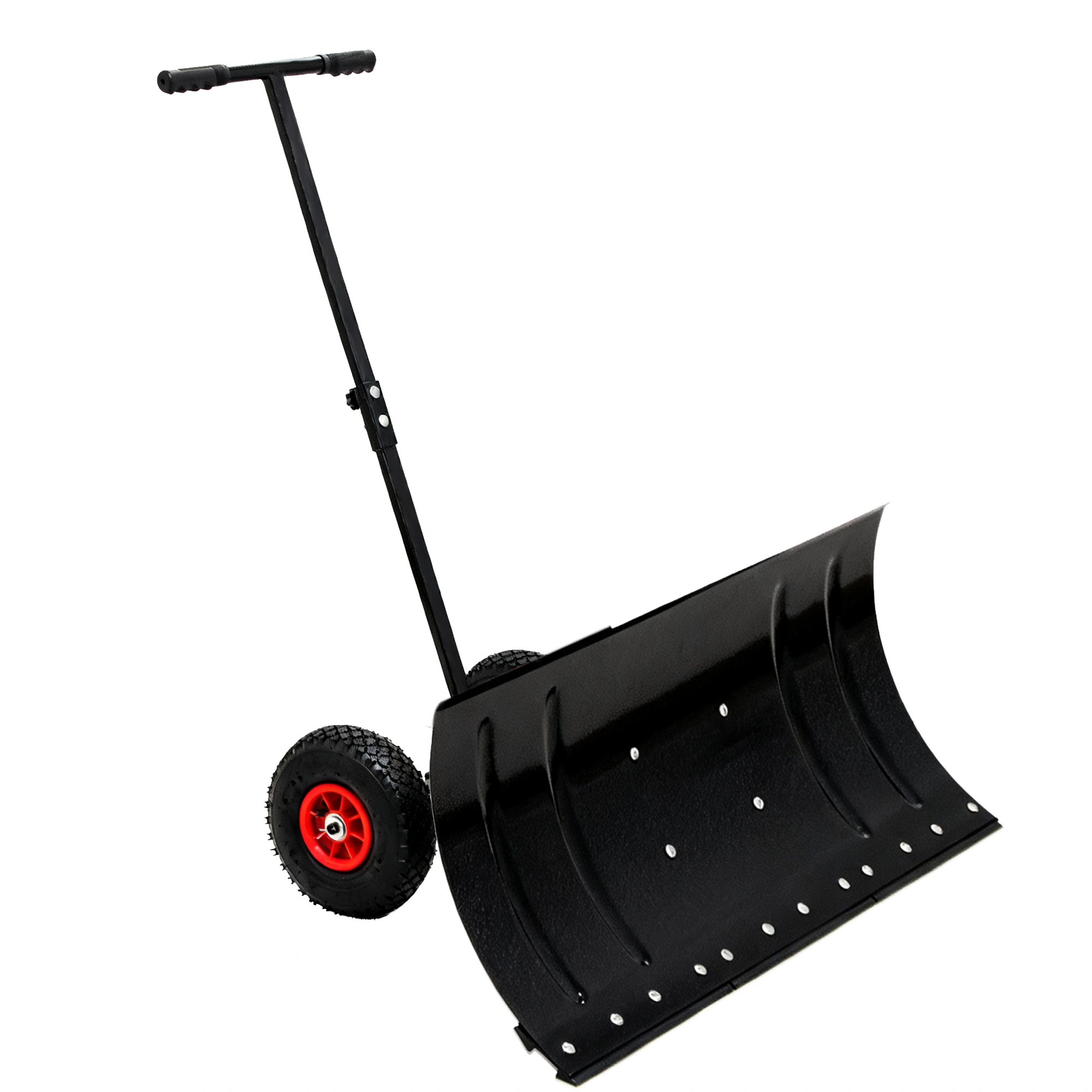 30" Metal Snow Pusher with Wheels, 15" High Snow Blade, Adjustable Angle Height Handle, Ergonomic Design for Driveway Sidewalk Clearing view 13
