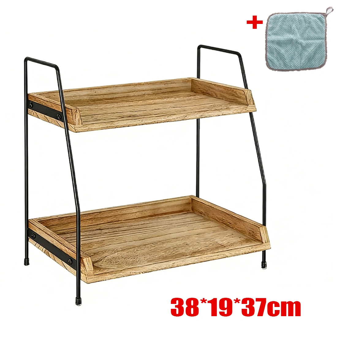 NEW 2 Tier Wooden Shelf Unit, Book & Plant Stand, Bathroom Kitchen Storage Rack, UK Medium Size view 5