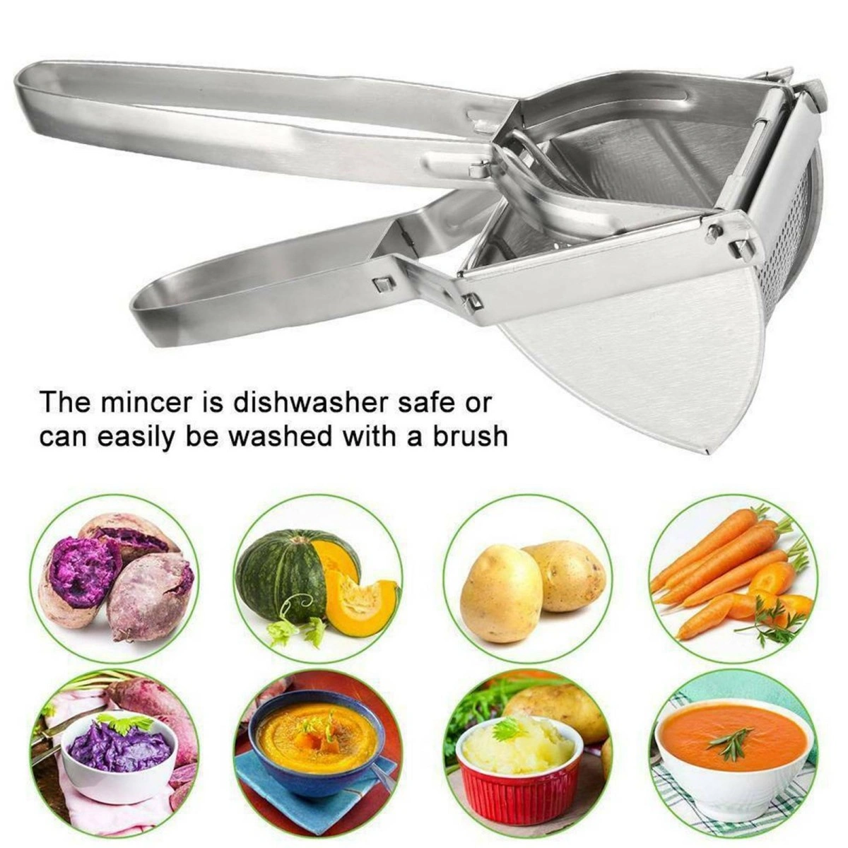 Heavy Duty Steel Potato Ricer Masher Puree Press Vegetable Fruit Juicer UK view 4