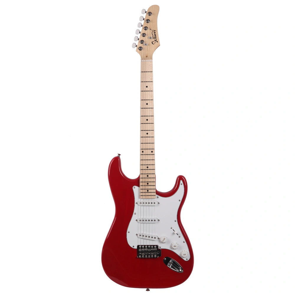 GST Maple Fingerboard Electric Guitar Bag Shoulder Strap Pick Whammy Bar Cord Wrench Tool Red