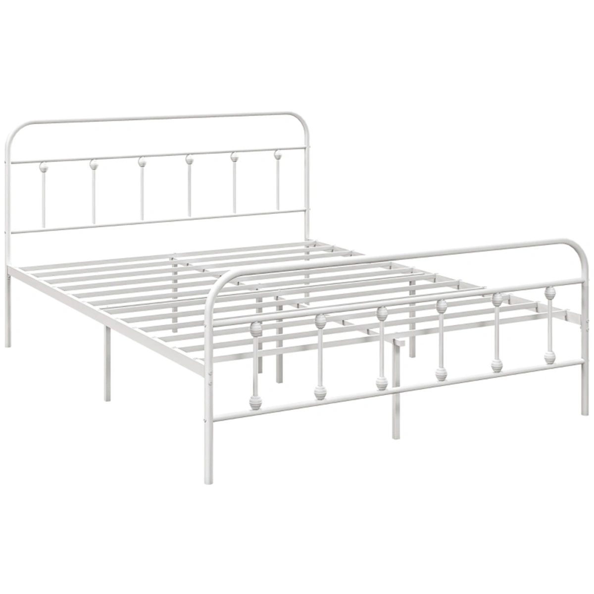 King Size Metal Bed Frame with Headboard, Heavy Duty Steel Platform Bed Frame, Low Profile Bed Base, No Box Spring Required, Easy Assembly view 2