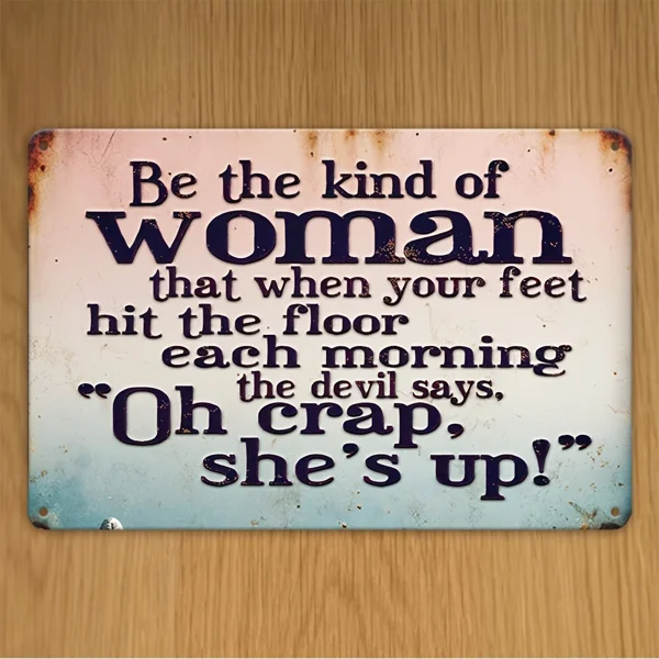 CIFbuy Sarcastic Retro Metal Tin Sign Creative Wall Decor Plaque Unique Decor For Women (TikTok, temu pick-up service) view 5