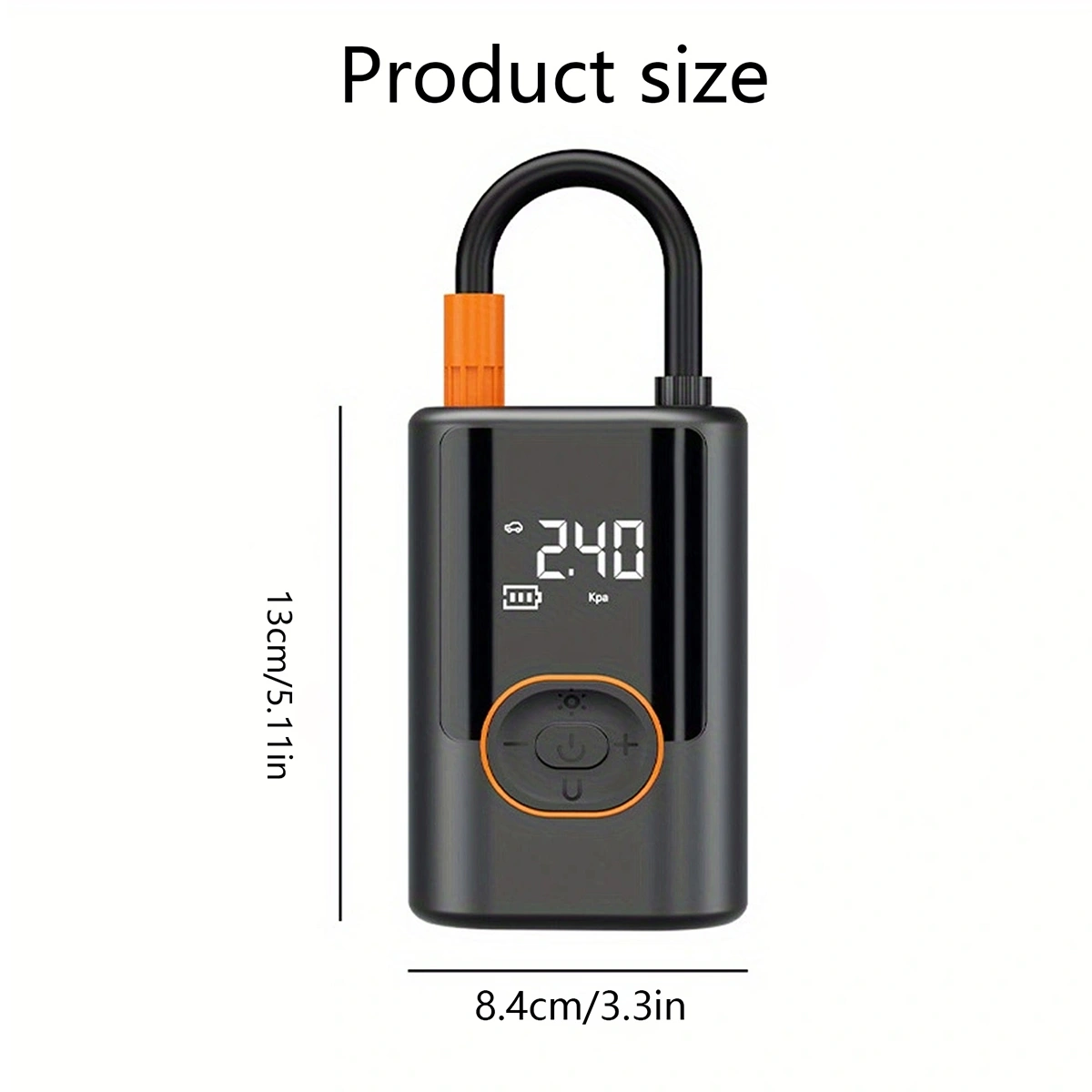 Portable Wireless Car Air Pump, Large Touch Screen Tire Inflator for Car Motorcycle Bicycle Ball - Compact Air Compressor view 2