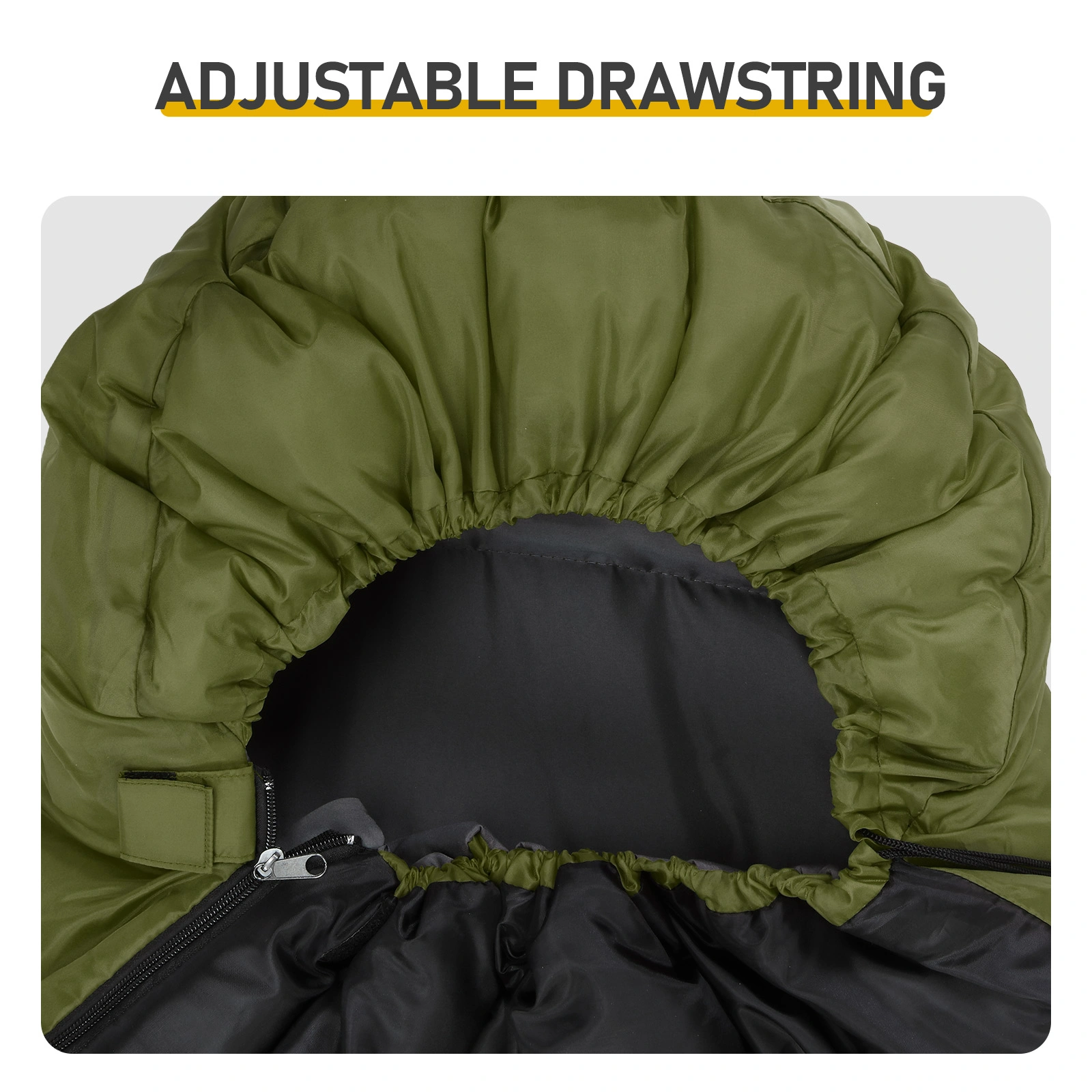 Lightweight Envelope Sleeping Bag Waterproof, Compact Backpacking Hiking Bag for Cold & Warm Weather, Green view 5