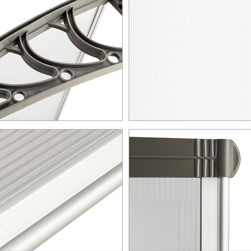 HT-120 x 80 Household Application Door & Window Rain Cover Eaves Canopy White & Gray Bracket view 16