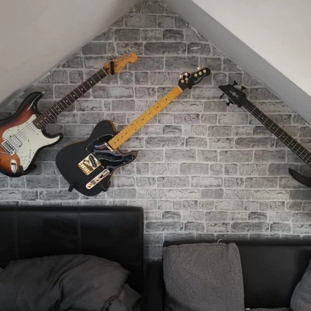 Guitar Wall Mount Acoustic Electric Guitar Horizontal Hanging Hook Rack Hanger D view 4