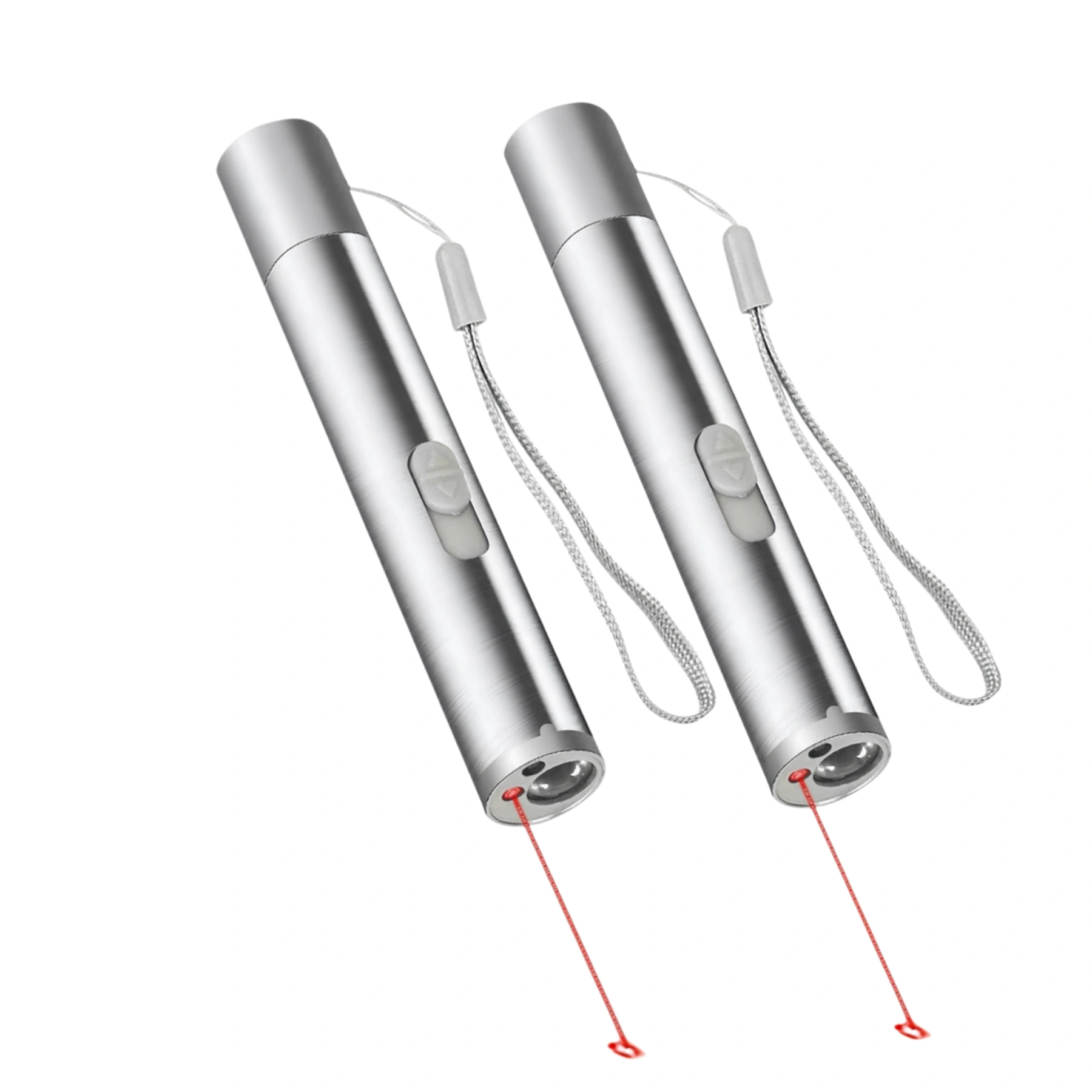 2PCS 3 in1 1mw USB Rechargeable Pet Toy Pen Flashlight Red laser Beam UV Light 3-Modes Lamp