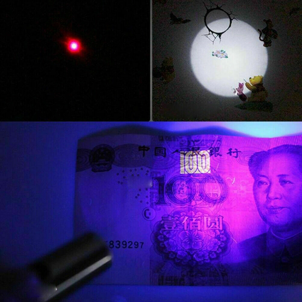 2PCS 3 in1 1mw USB Rechargeable Pet Toy Pen Flashlight Red laser Beam UV Light 3-Modes Lamp view 12