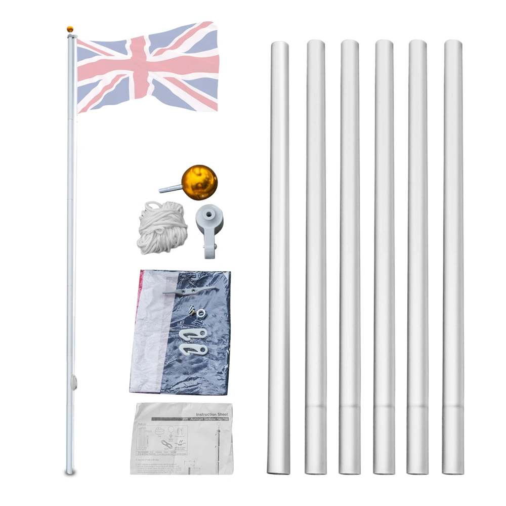 5.1*5.1*600cm Aluminum Alloy Splicing Flagpole Adjustable And Retractable Courtyard Outdoor Flagpole view 2