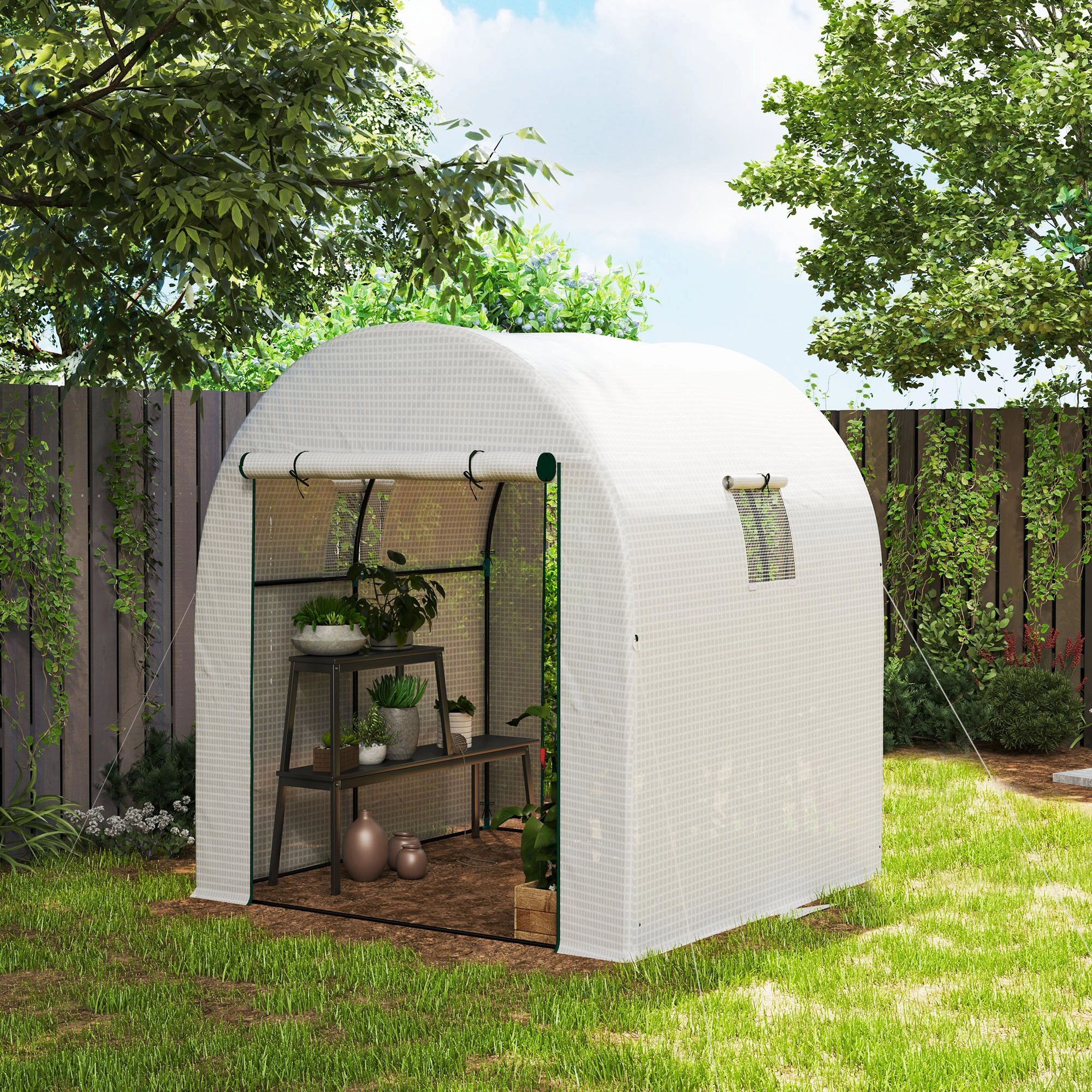 Walk-in Polycarbonate Greenhouse with Adjustable Roof Vent, UV Resistant Toughened Panels, Green House for Garden Yard Plant Growing, Easy Assembly, Durable Frame, 6x8 ft Outdoor Gardening Shelter