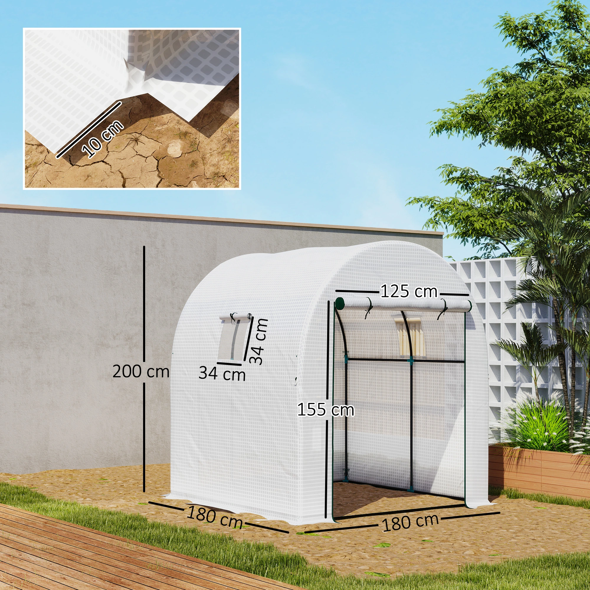 Walk-in Polycarbonate Greenhouse with Adjustable Roof Vent, UV Resistant Toughened Panels, Green House for Garden Yard Plant Growing, Easy Assembly, Durable Frame, 6x8 ft Outdoor Gardening Shelter view 3