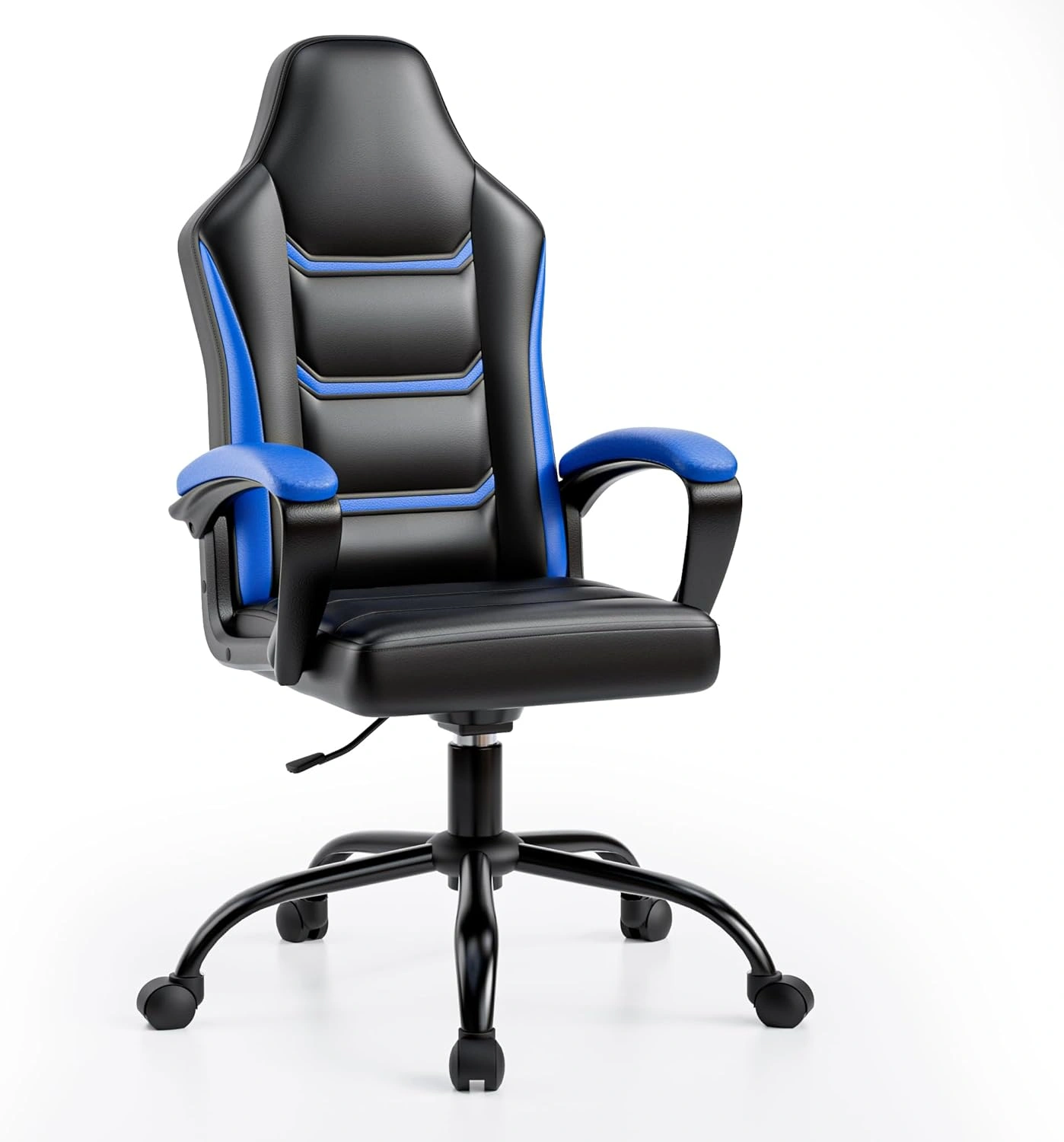 Ergonomic Gaming Chair with PU Leather, Height Adjustable Computer Chair with Wheels, High Back Recliner Chair for Adults and Teenagers