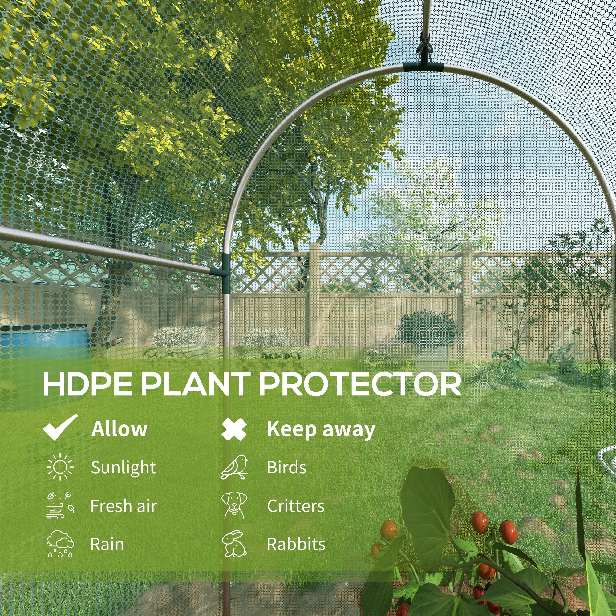 Garden Plant Protection Tent - Mini Greenhouse Cloche with Zipper Door for Seed Starting & Winter Use view 3