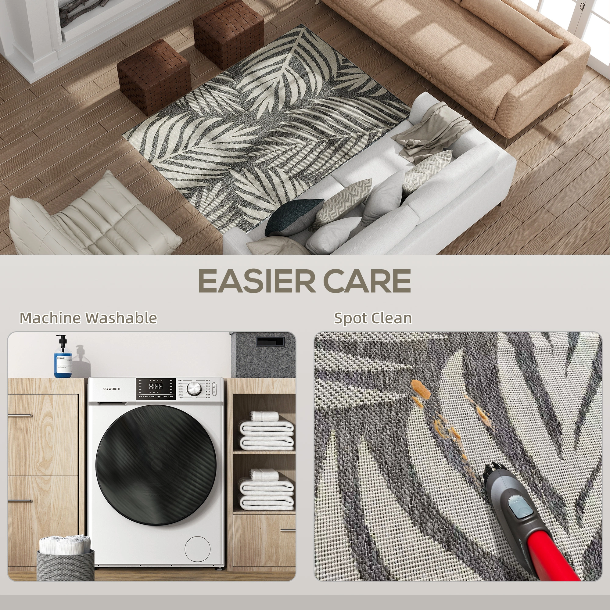Premium Plush Area Rug - Soft Indoor Floor Carpet for Living Room Bedroom, Machine Washable, Non-Slip Backing view 4