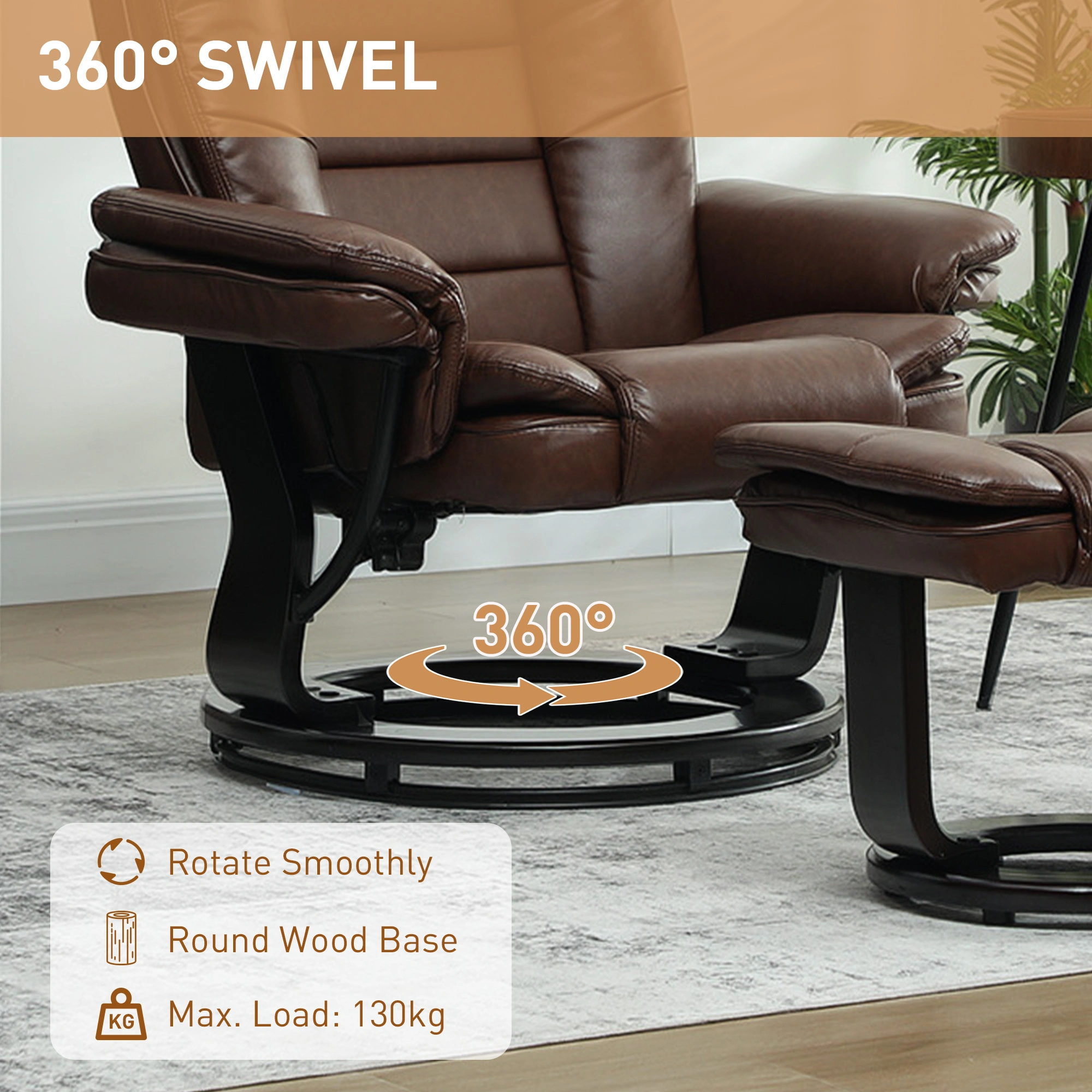 Power Lift Riser Recliner Chair with Heat Massage, Adjustable Reclining Armchair for Living Room, USB Charging Port view 4