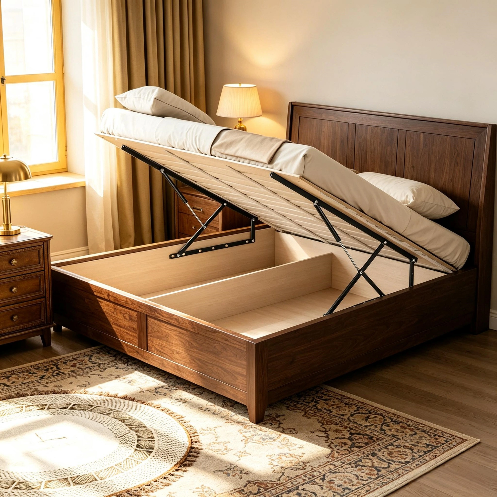 Bed Lift Hardware Kit, 59x71 in Compatible, 154 lbs Load Bearing Folding Wall Bed Mechanism for Guest Room view 6