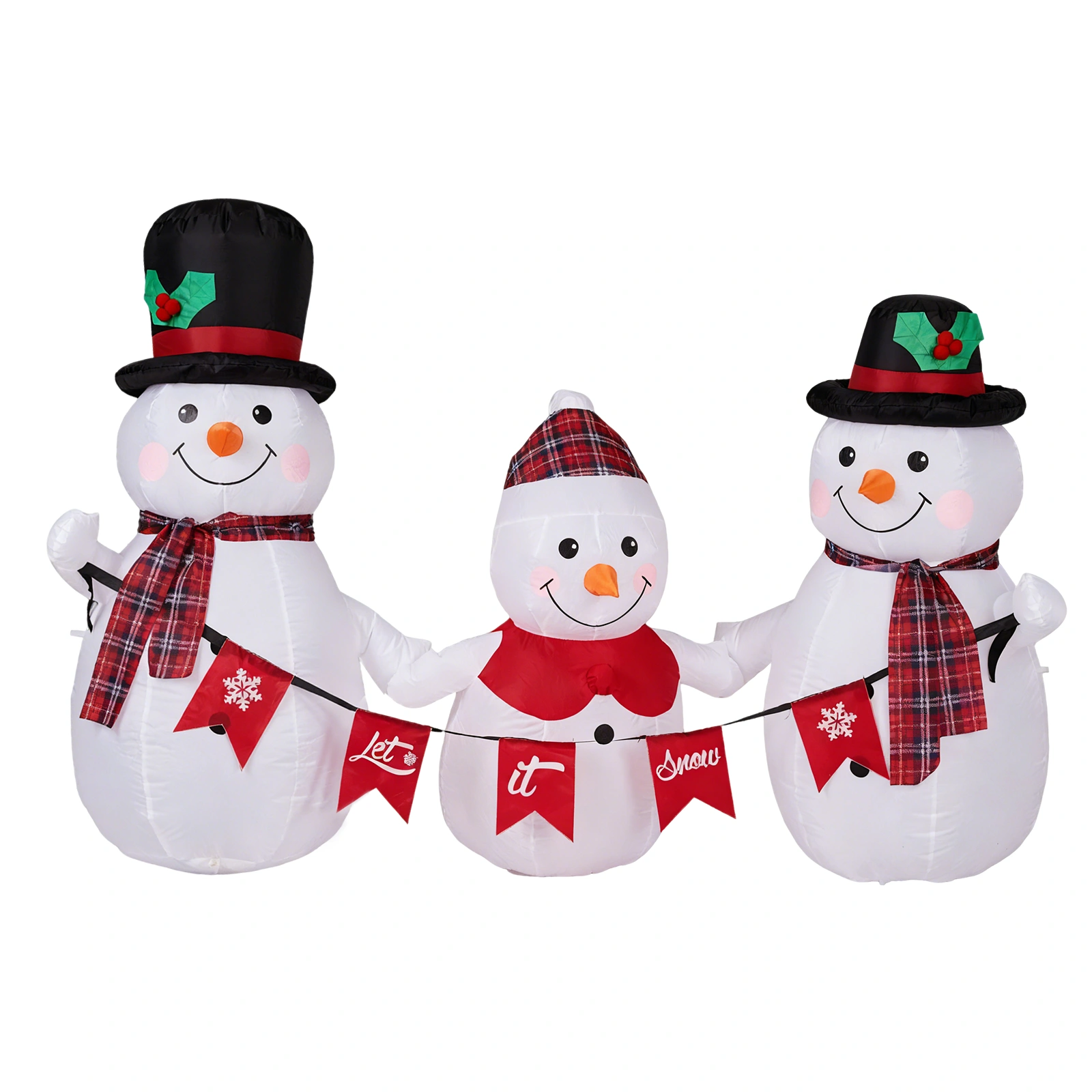 6.2FT Lighted Christmas Inflatable Decoration, Inflatable Snowman Family with Bunting, Blow Up Yard Decor with LED Lights for Holiday Party Front Lawn view 11