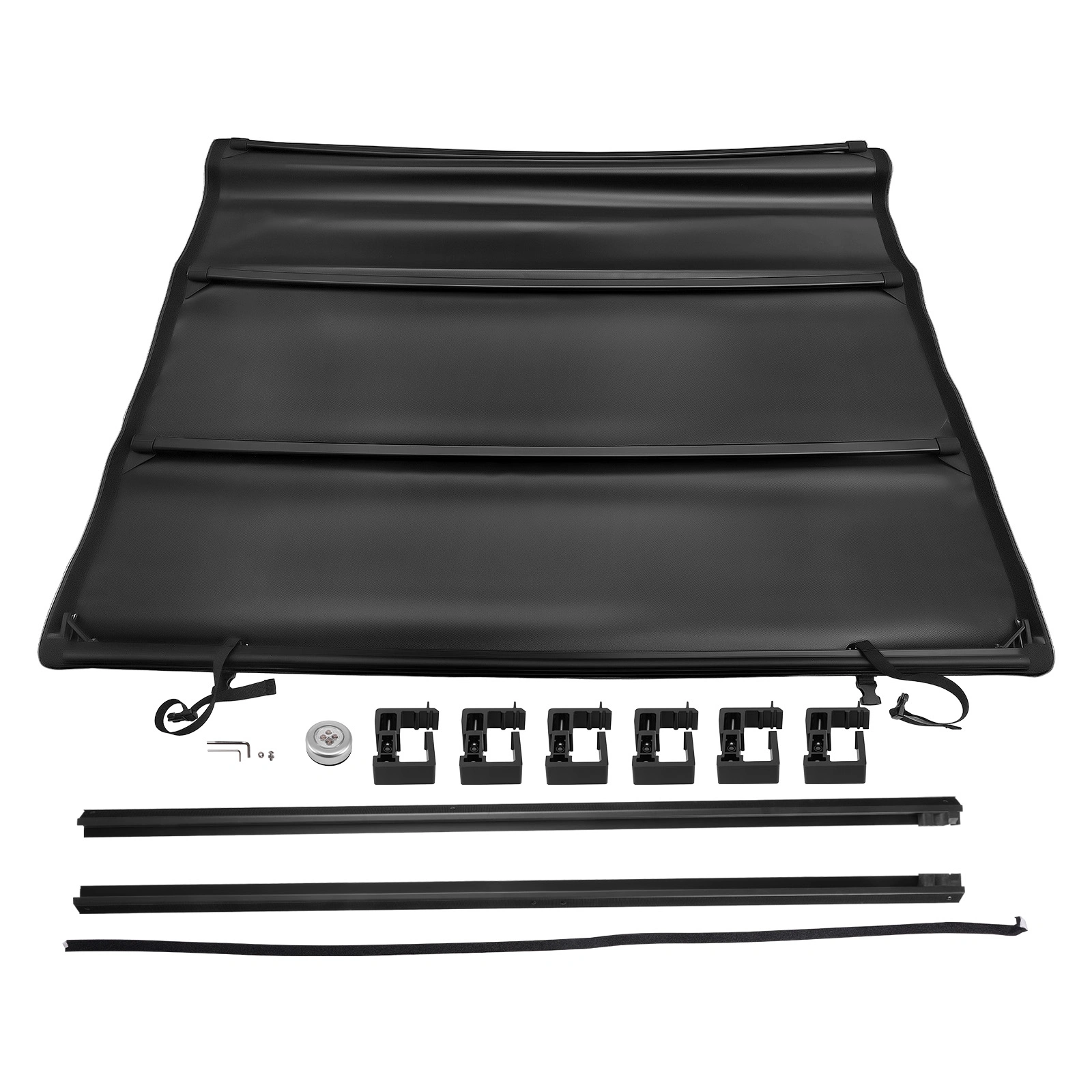 6.5' Roll-Up Tonneau Cover for GMC Sierra 2500HD 3500HD Silverado 2007-2014 Soft Folding Truck Bed Cover view 6