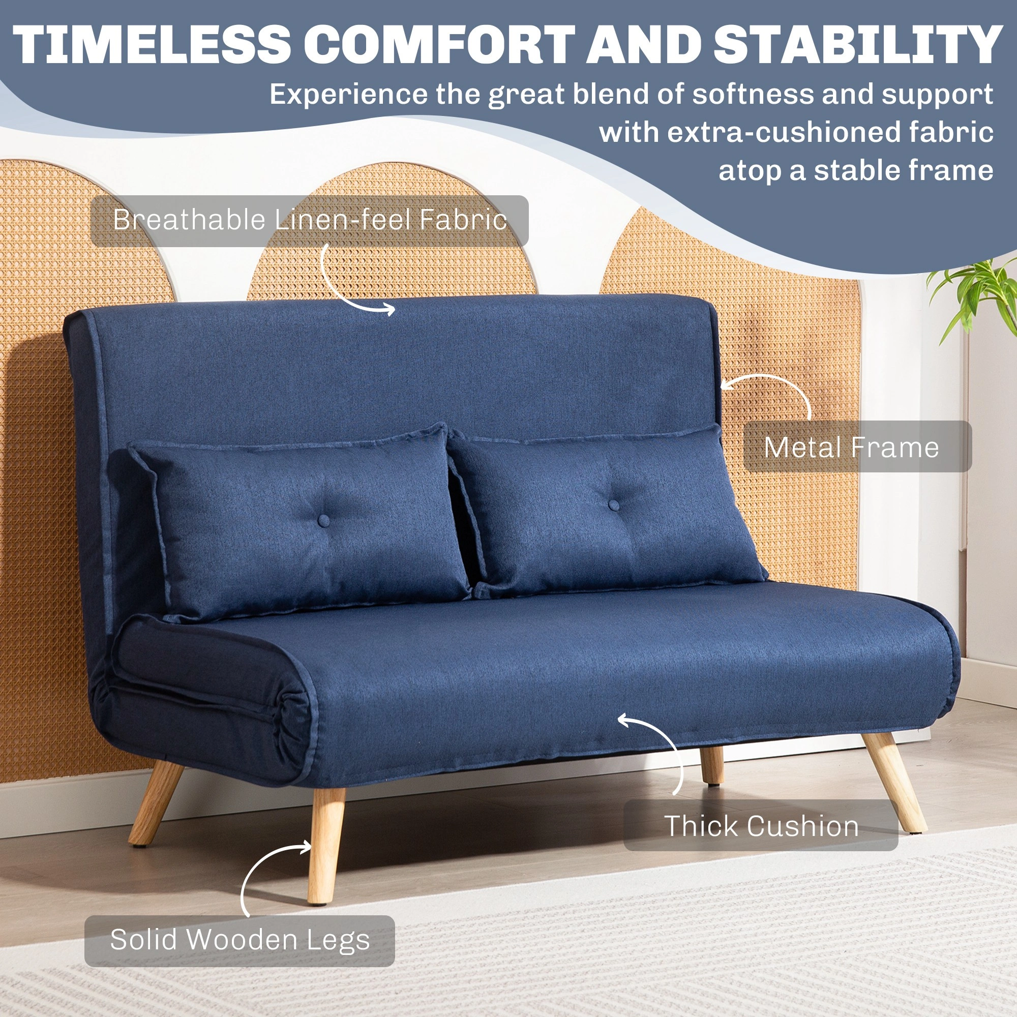 Modern Sofa Chair, Comfy Armchair with Thick Cushion, Fabric Upholstery Living Room Reading Chair view 4