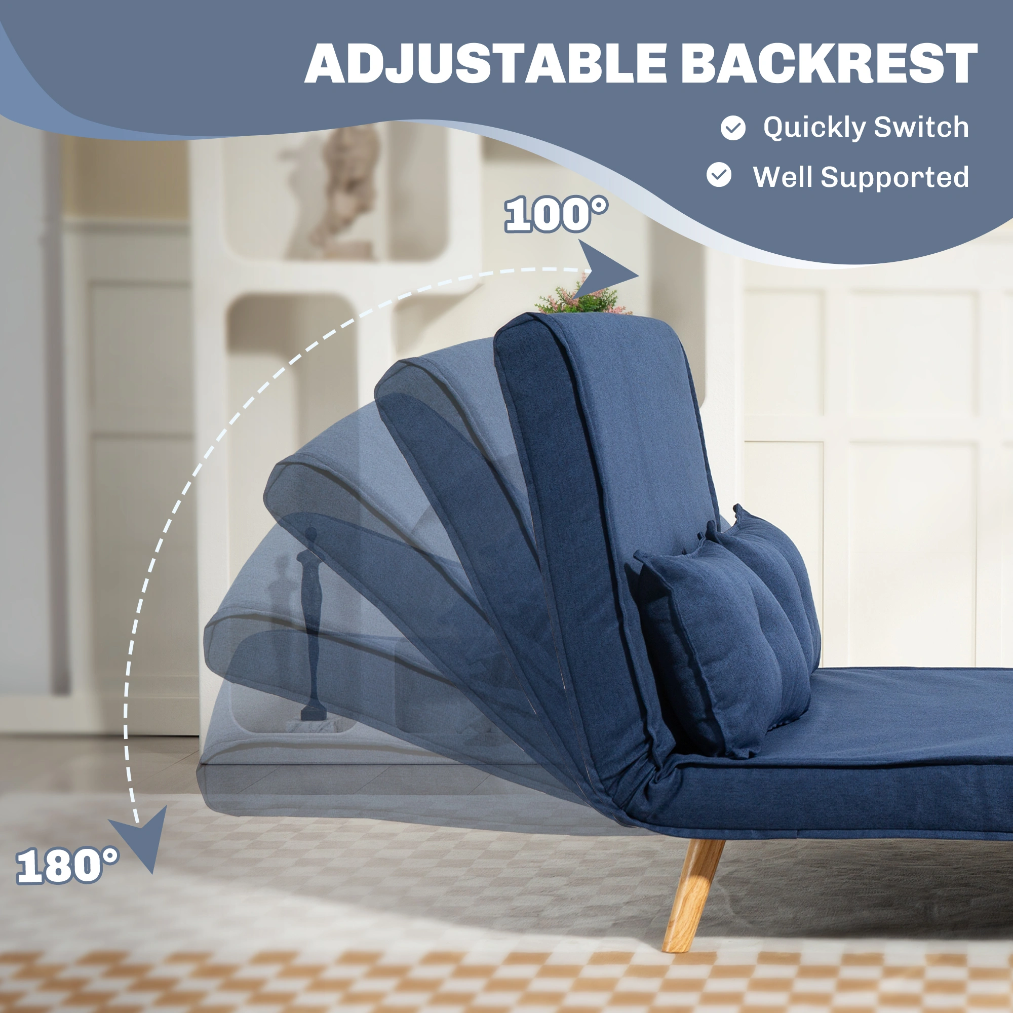 Modern Sofa Chair, Comfy Armchair with Thick Cushion, Fabric Upholstery Living Room Reading Chair view 5