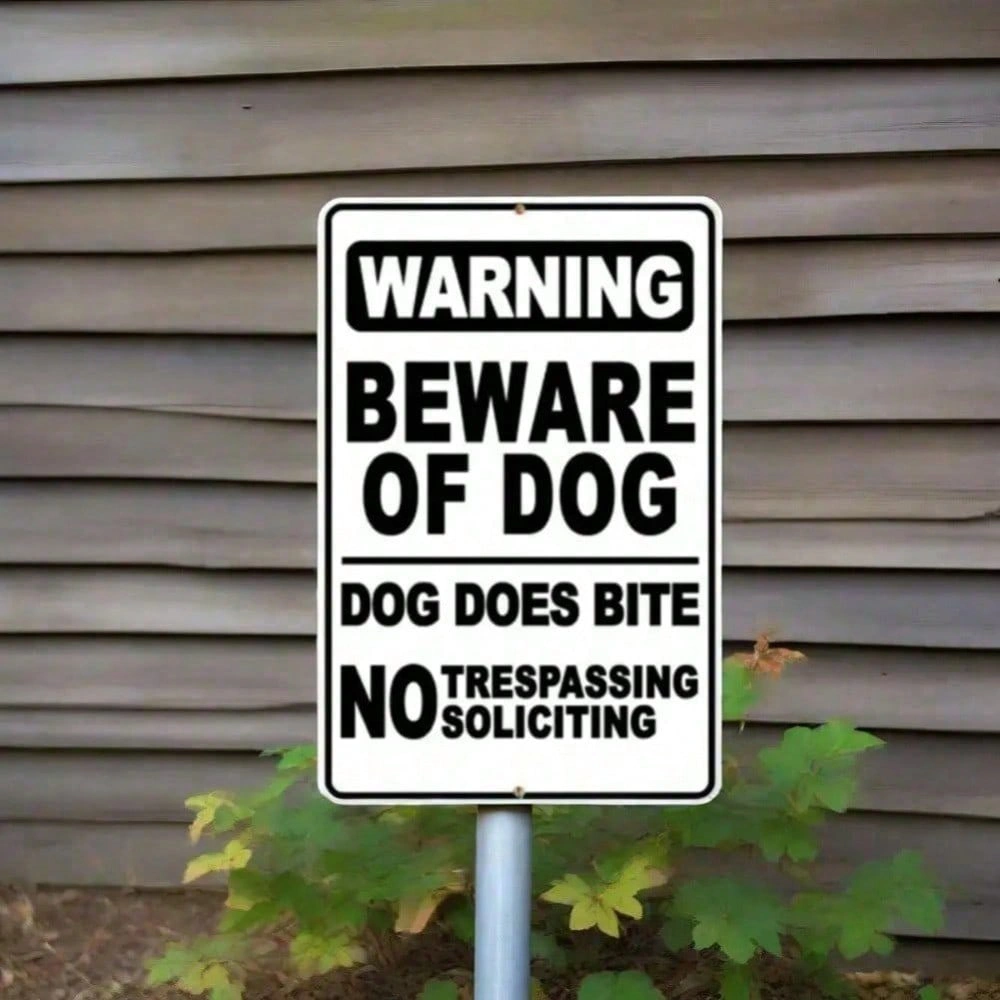 CIFbuy BiteGuard Pro Beware of Dog Sign Deterrent Warning Plaque Home Security Outdoor Indoor Funny Halloween Yard Wall Decoration (TikTok, temu pick-up service) view 4