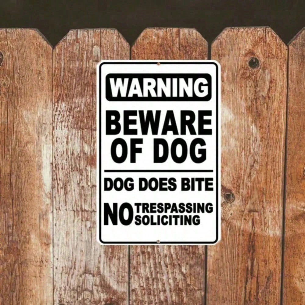 CIFbuy BiteGuard Pro Beware of Dog Sign Deterrent Warning Plaque Home Security Outdoor Indoor Funny Halloween Yard Wall Decoration (TikTok, temu pick-up service) view 8