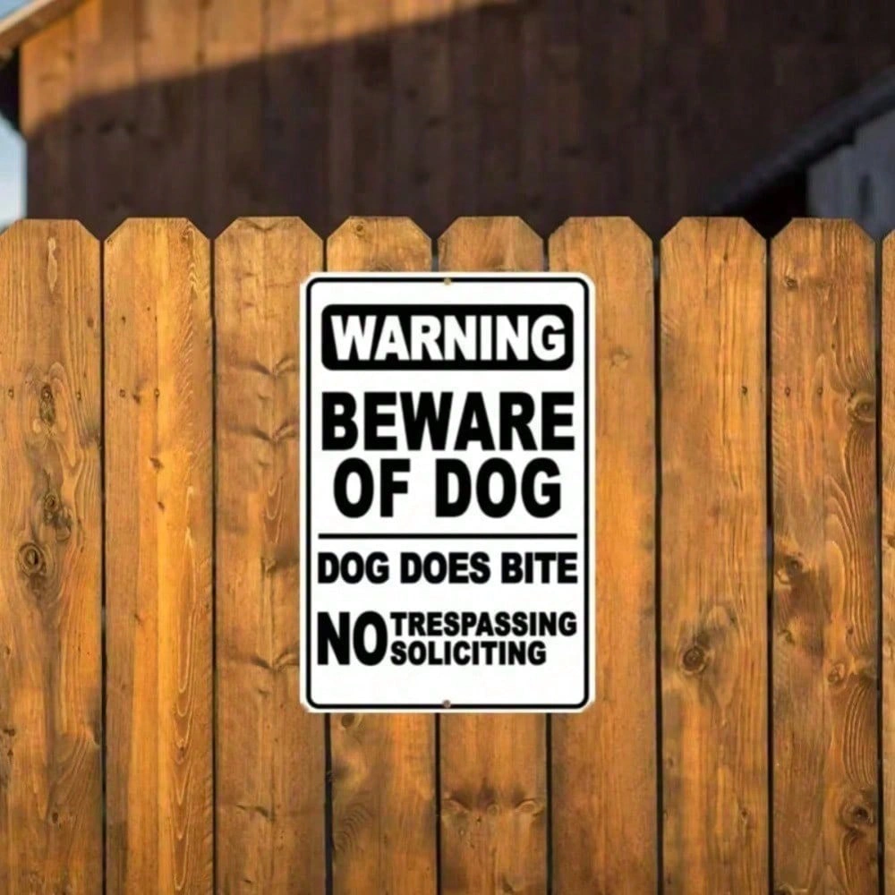 CIFbuy BiteGuard Pro Beware of Dog Sign Deterrent Warning Plaque Home Security Outdoor Indoor Funny Halloween Yard Wall Decoration (TikTok, temu pick-up service) view 9