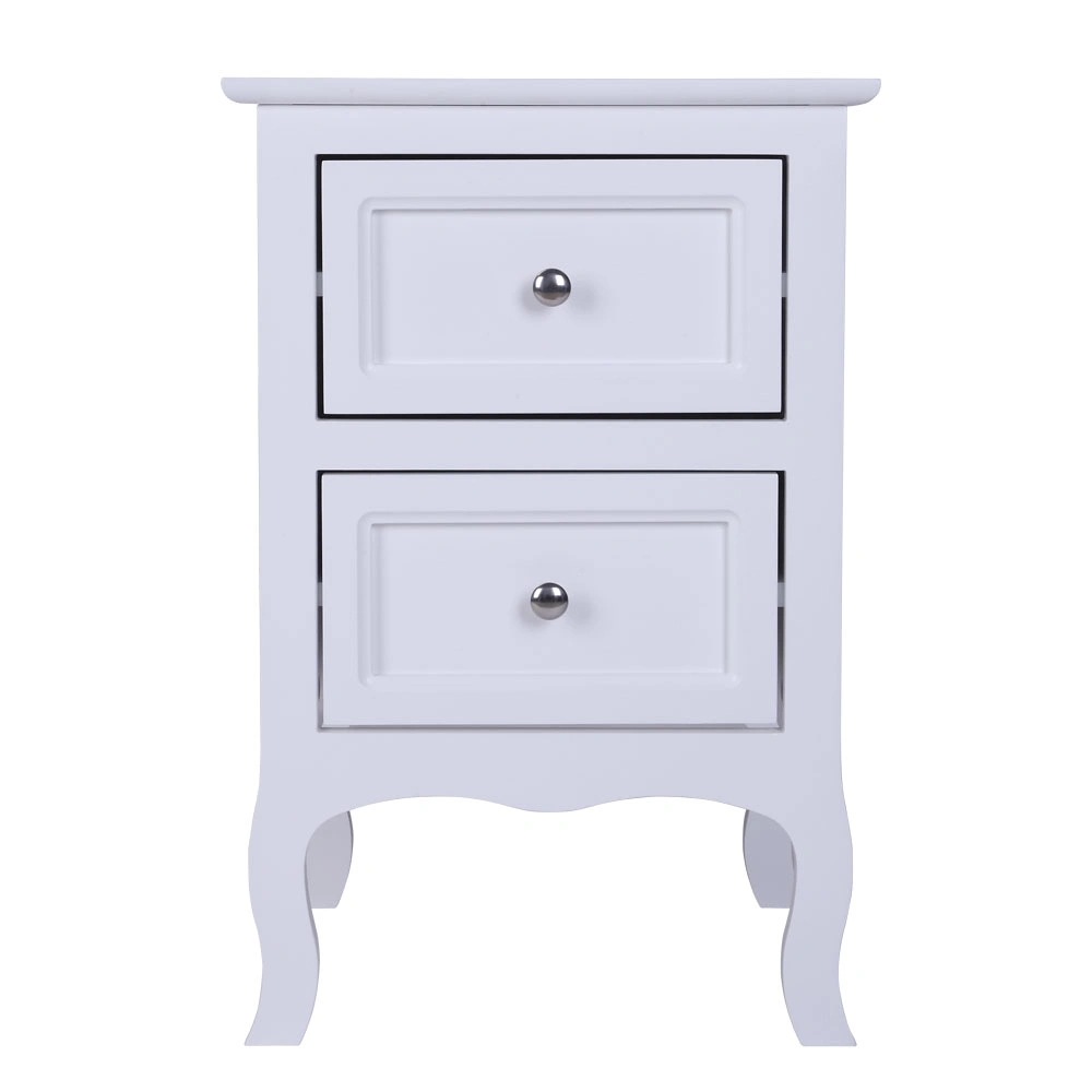 Country Style Two-Tier Night Table Large Size White