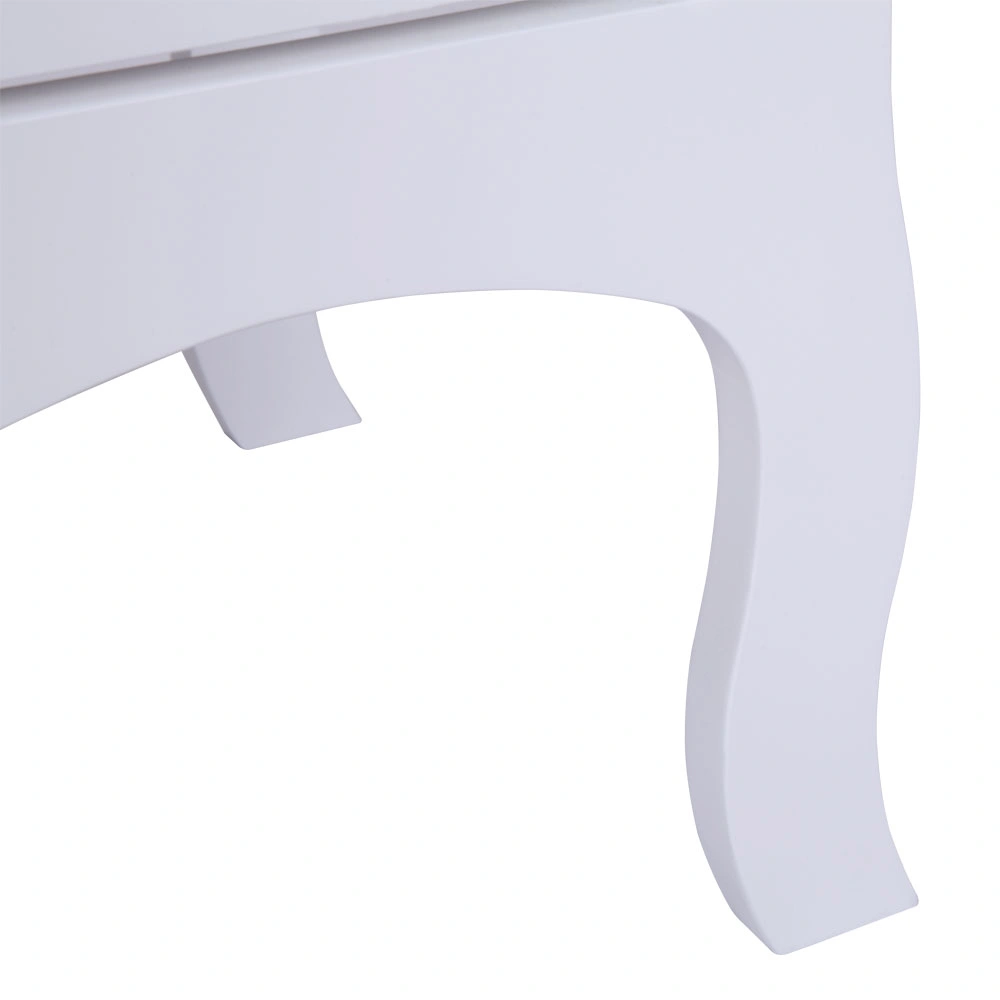 Country Style Two-Tier Night Table Large Size White view 12